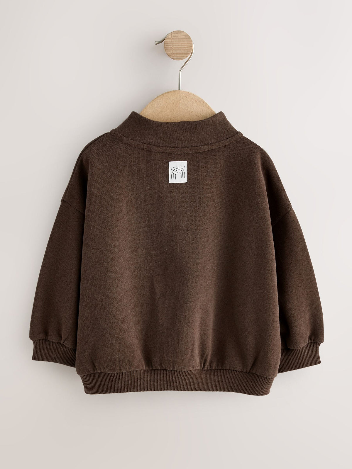 Chocolate Brown Quarter Zip Sweatshirt (3mths-7yrs)