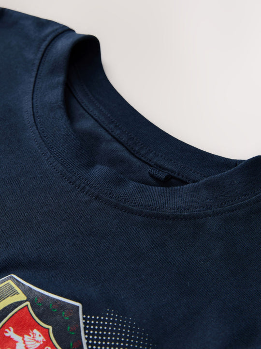 Navy Blue Scotland Short Sleeve Graphic Football T-Shirt (3-16yrs)