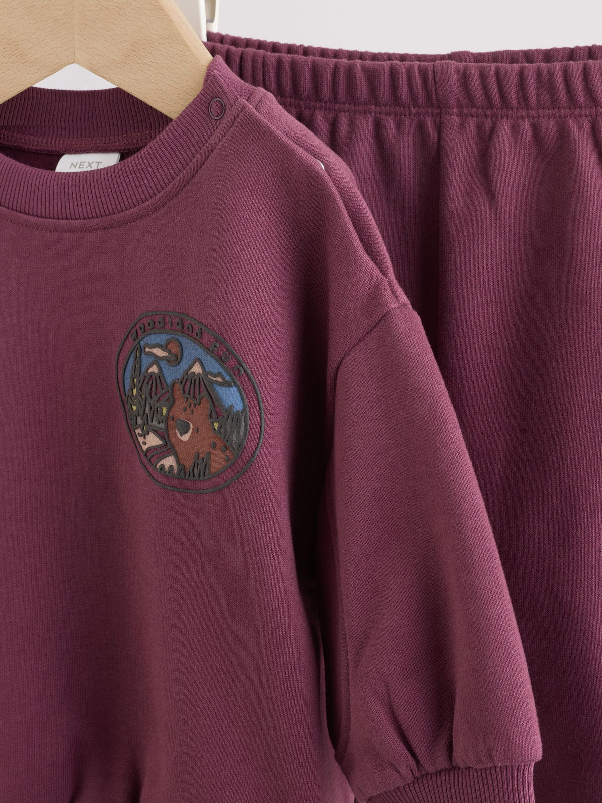 Burgundy Red Bear Baby Sweatshirt and Joggers Set (0mths-2yrs)