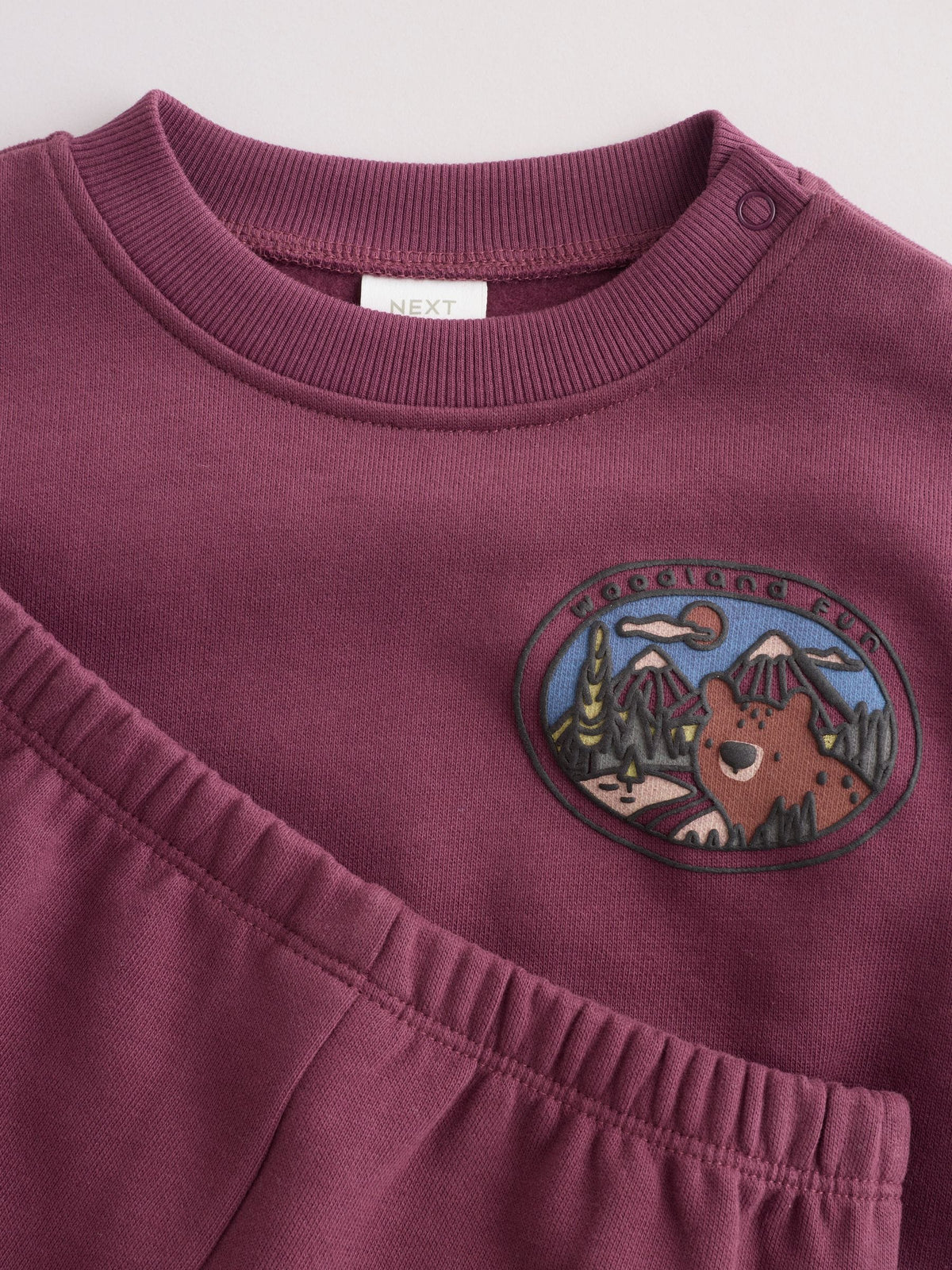 Burgundy Red Bear Baby Sweatshirt and Joggers Set (0mths-2yrs)