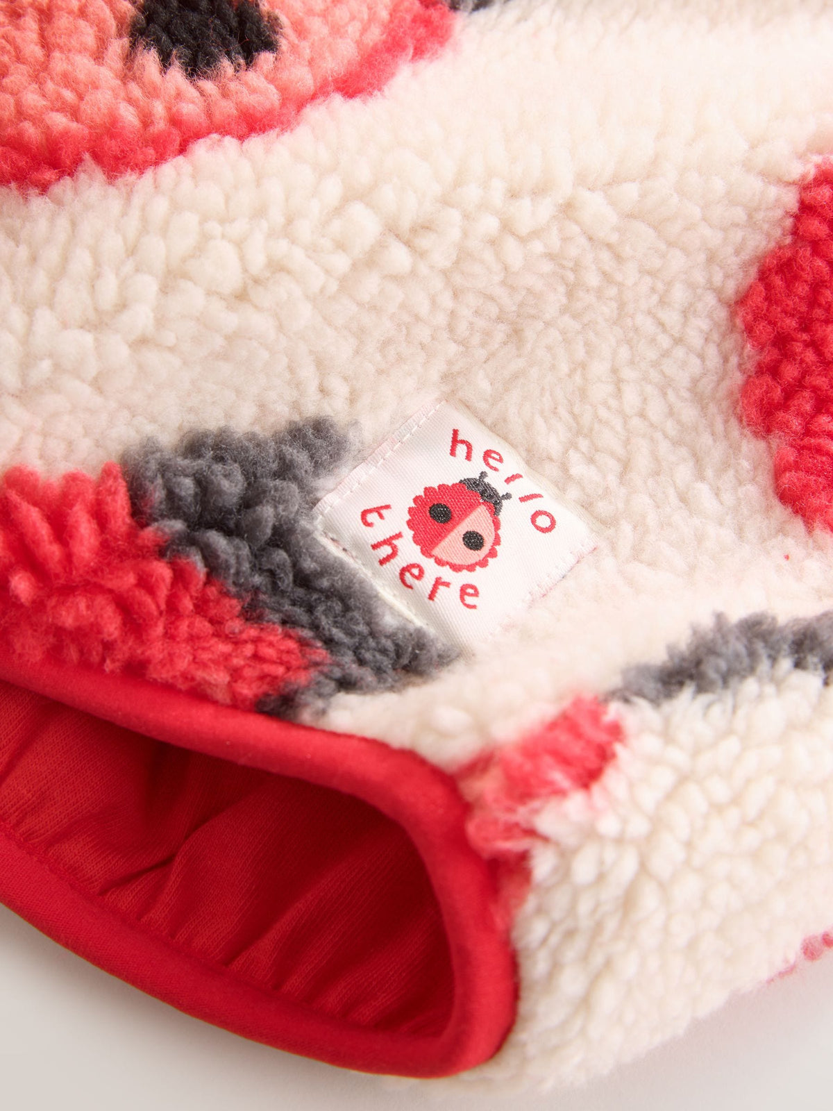 Cream Ladybird Hooded Zip Up Fleece (3mths-7yrs)