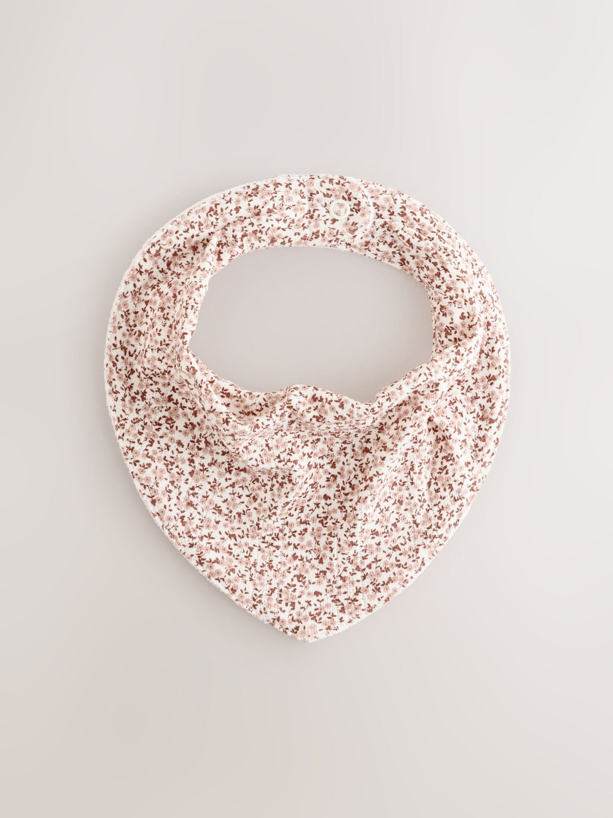 Brown Ditsy Floral Baby Dribble Bibs 5 Pack