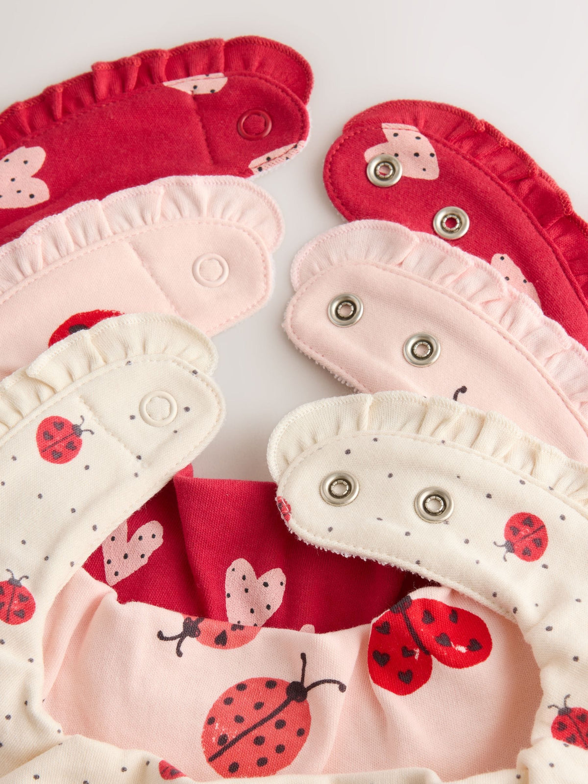 Red Ladybird Baby Dribble Bibs 3 Pack