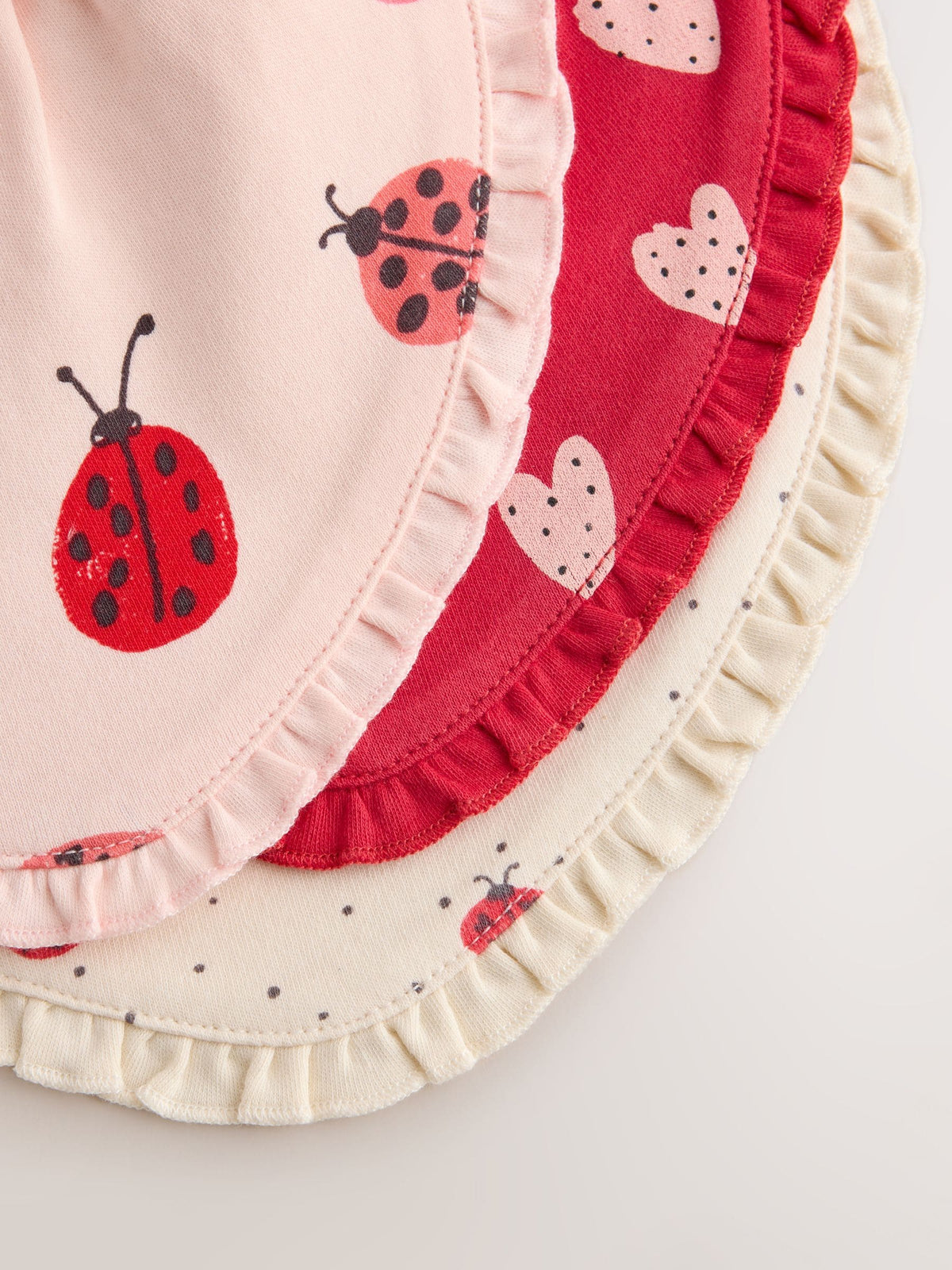 Red Ladybird Baby Dribble Bibs 3 Pack