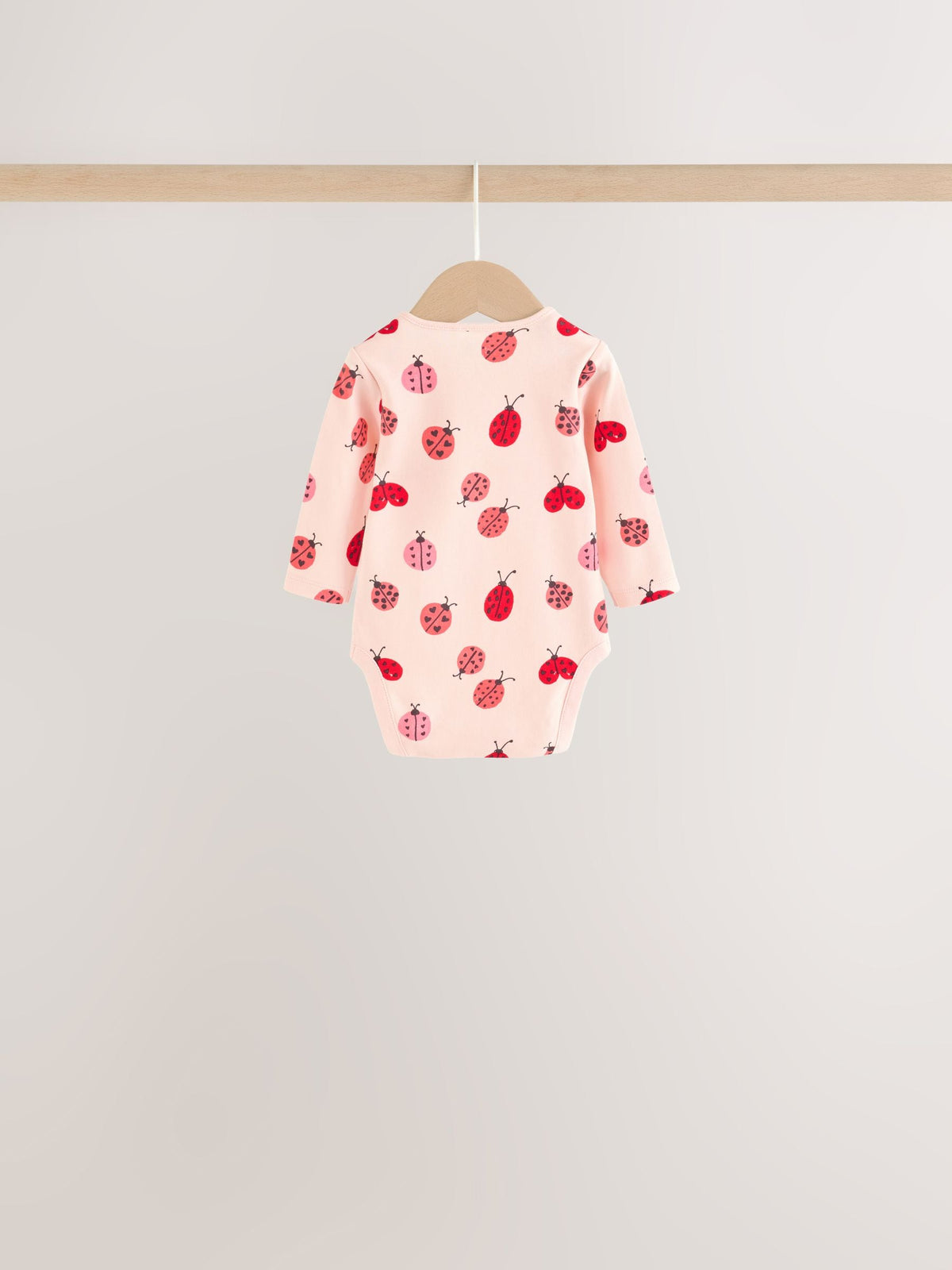 Red Ladybird Long Sleeve Baby Bodysuits 5 Pack