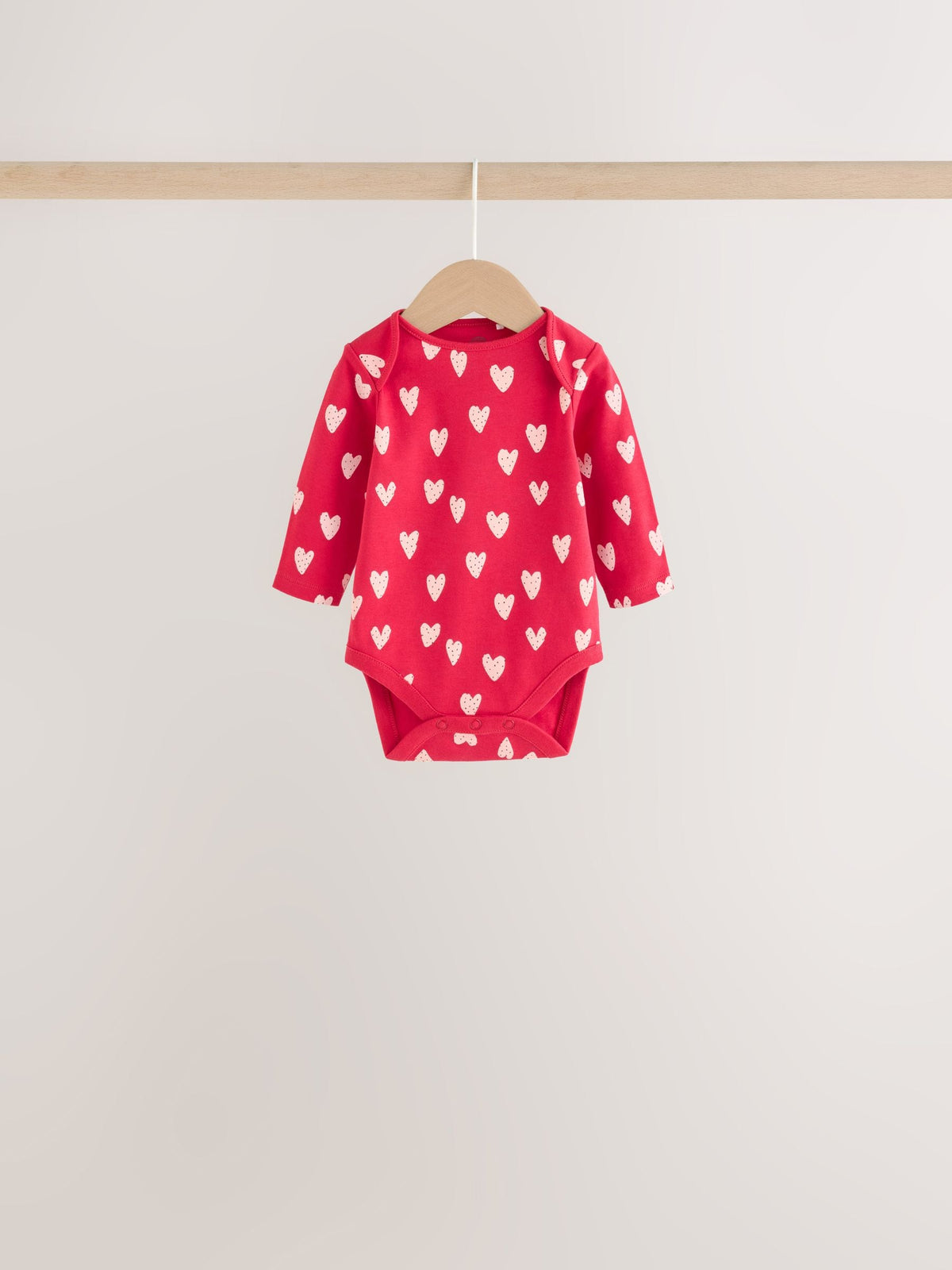 Red Ladybird Long Sleeve Baby Bodysuits 5 Pack