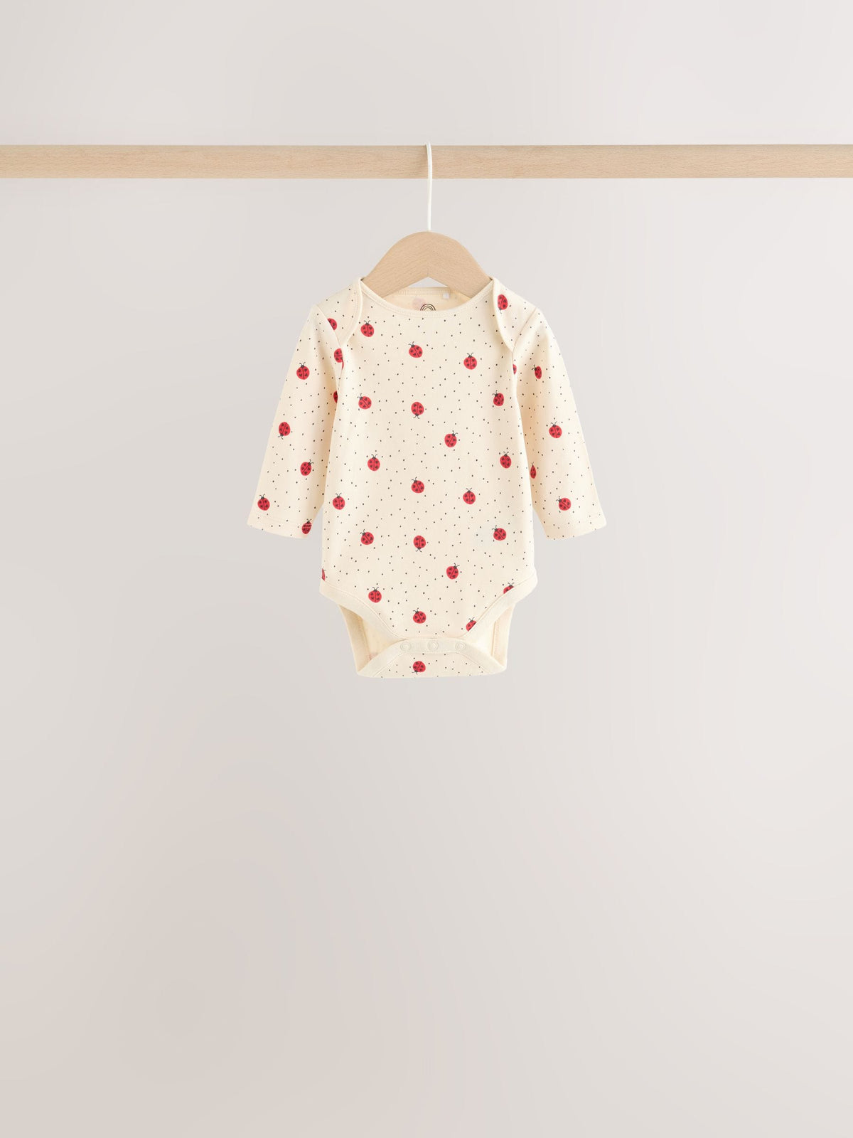 Red Ladybird Long Sleeve Baby Bodysuits 5 Pack