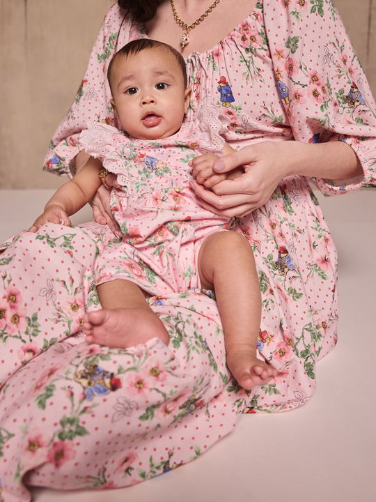 Pink Floral Cath Kidston Paddington Bear Baby Romper