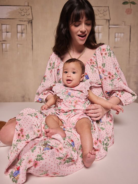 Pink Floral Cath Kidston Paddington Bear Baby Romper