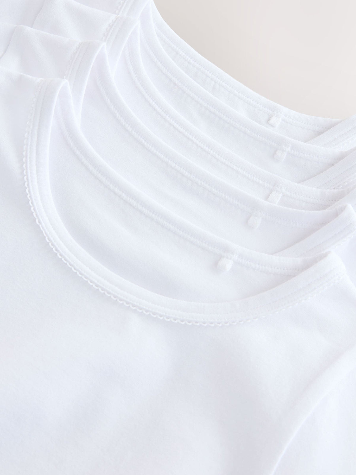 White Long Sleeve Vests 5 Pack (1.5-16yrs)