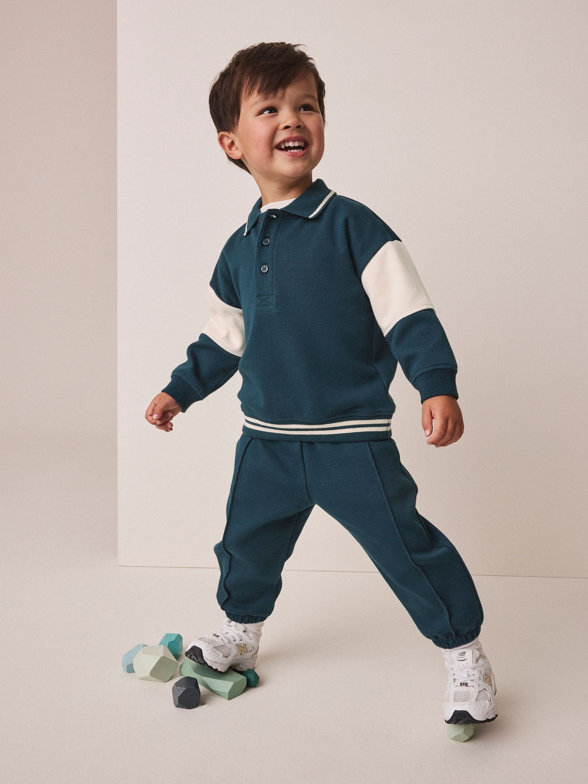 Neutral Polo Joggers Set (3mths-7yrs)