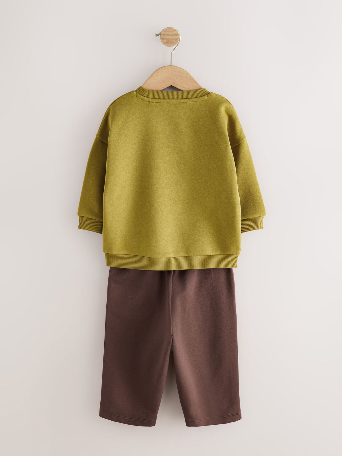 Olive Green Crew Neck Joggers Set (3mths-7yrs)