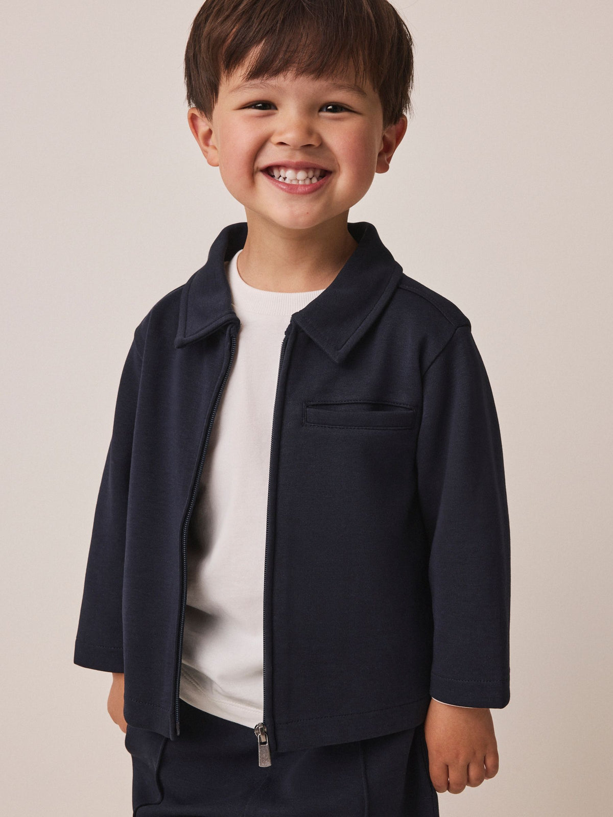 Navy Smart Jacket Top & Trousers Set 3 Piece (3mths-7yrs)