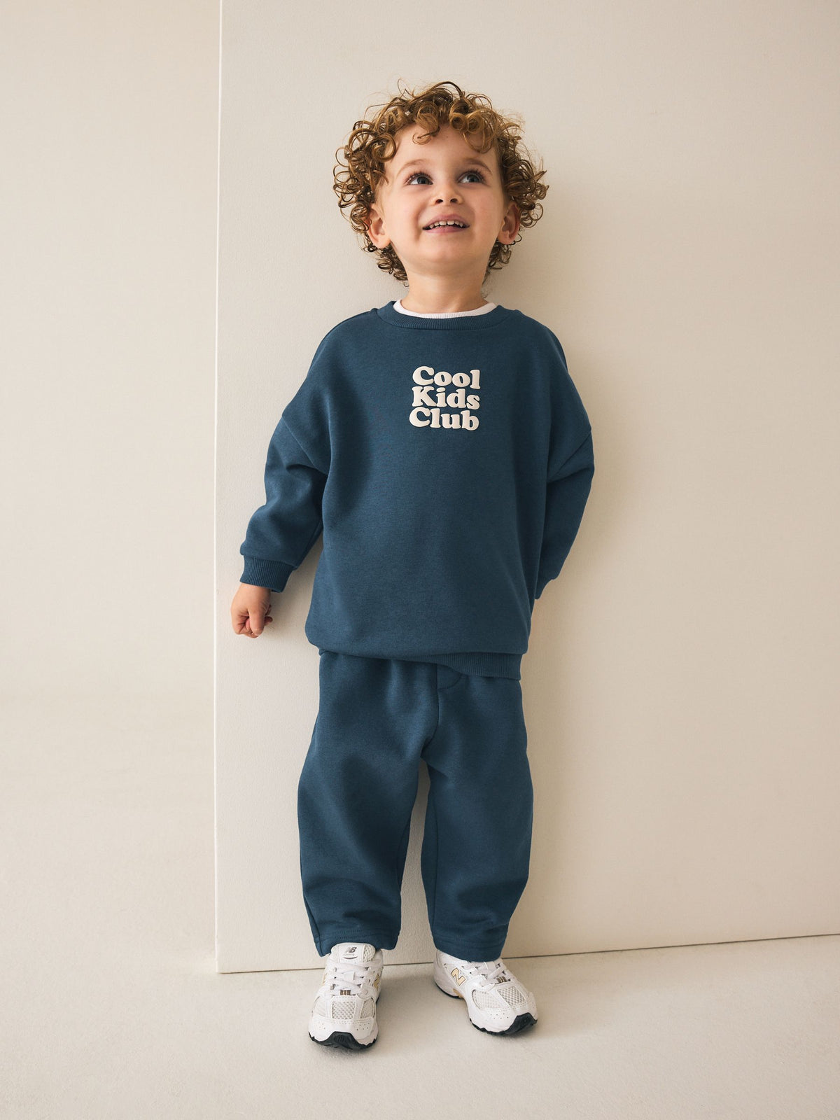 Dark/Blue Back Print Crew Neck Joggers Set (3mths-7yrs)