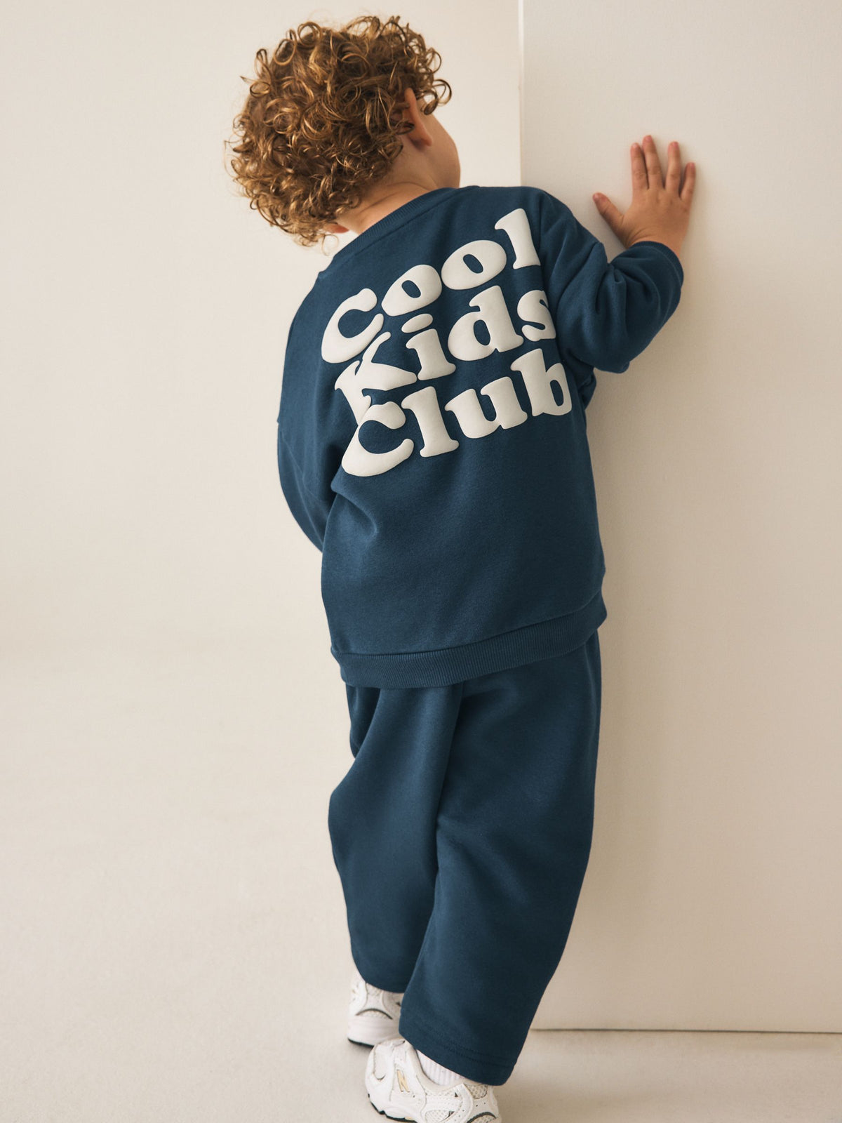 Dark/Blue Back Print Crew Neck Joggers Set (3mths-7yrs)
