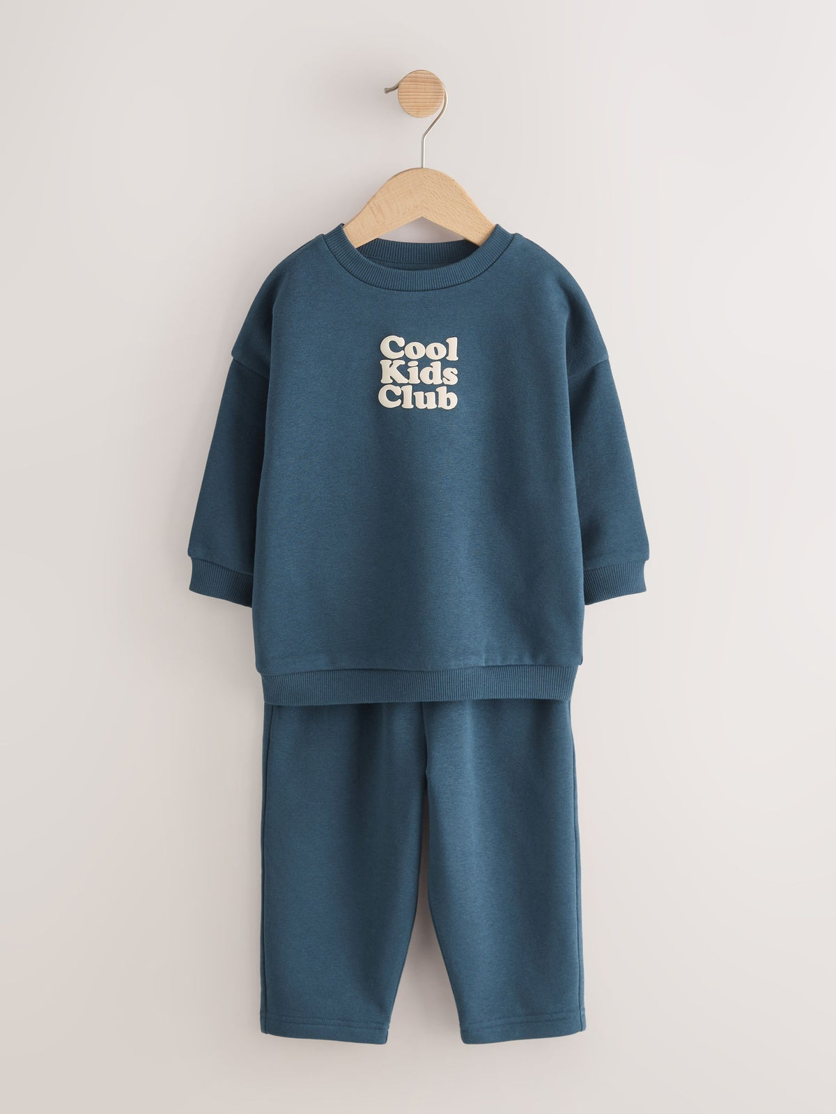 Dark/Blue Back Print Crew Neck Joggers Set (3mths-7yrs)