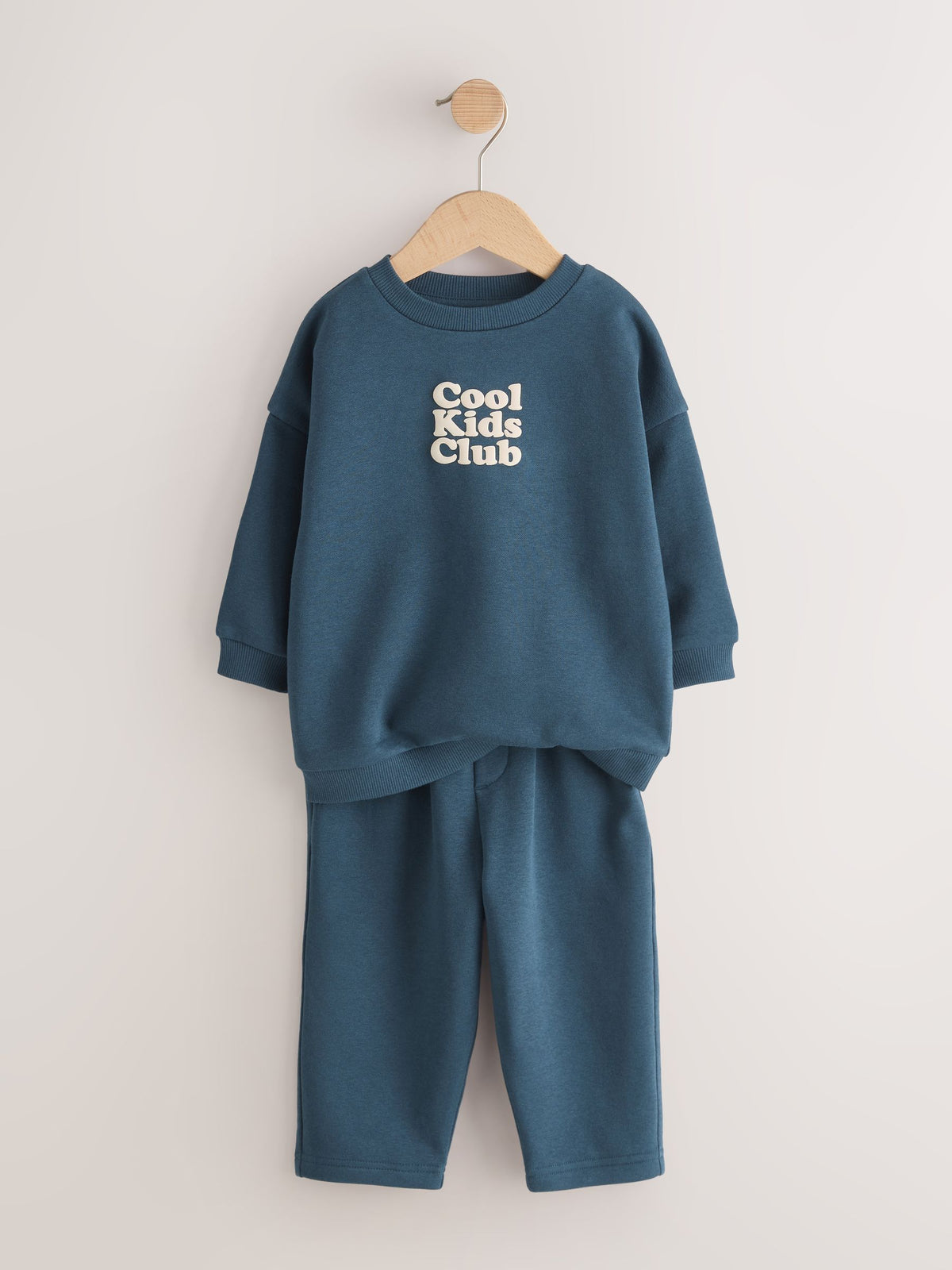 Dark/Blue Back Print Crew Neck Joggers Set (3mths-7yrs)