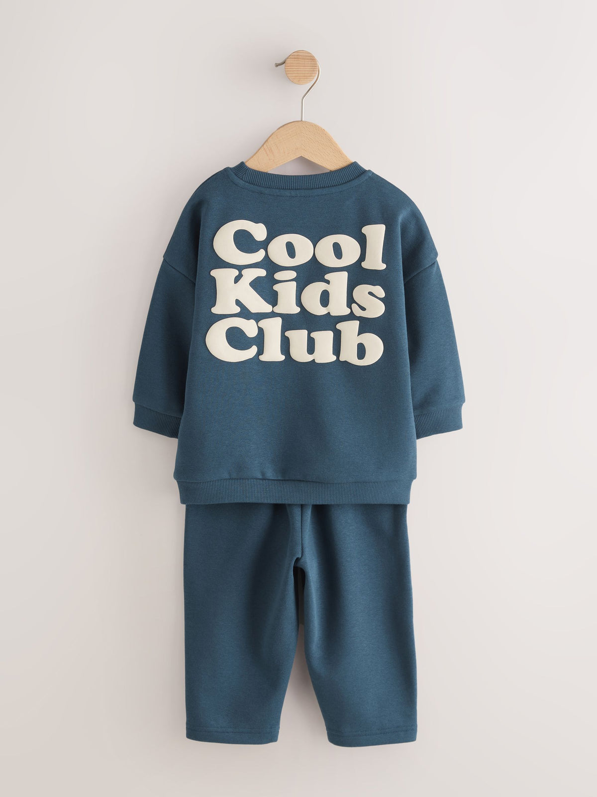 Dark/Blue Back Print Crew Neck Joggers Set (3mths-7yrs)