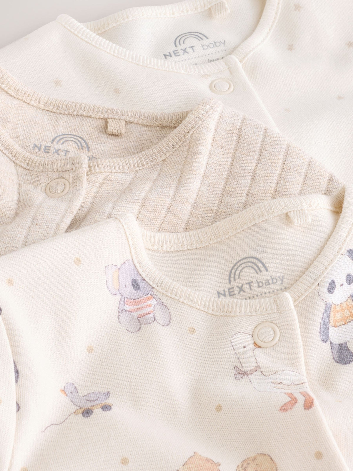 Neutral Animal Baby Sleepsuits 3 Pack (0-2yrs)