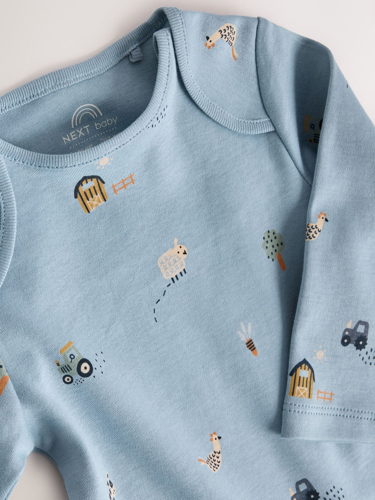 Blue Character Long Sleeve Baby Bodysuit 7 Pack