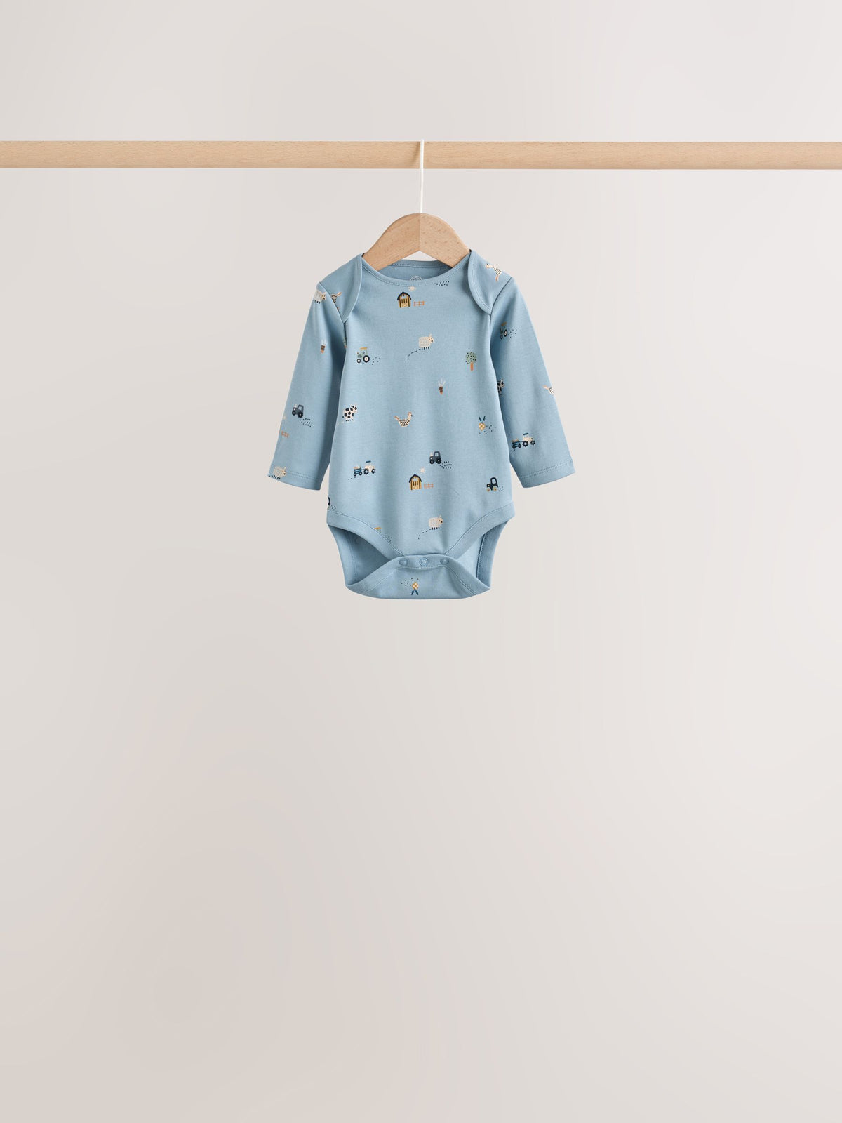 Blue Character Long Sleeve Baby Bodysuit 7 Pack