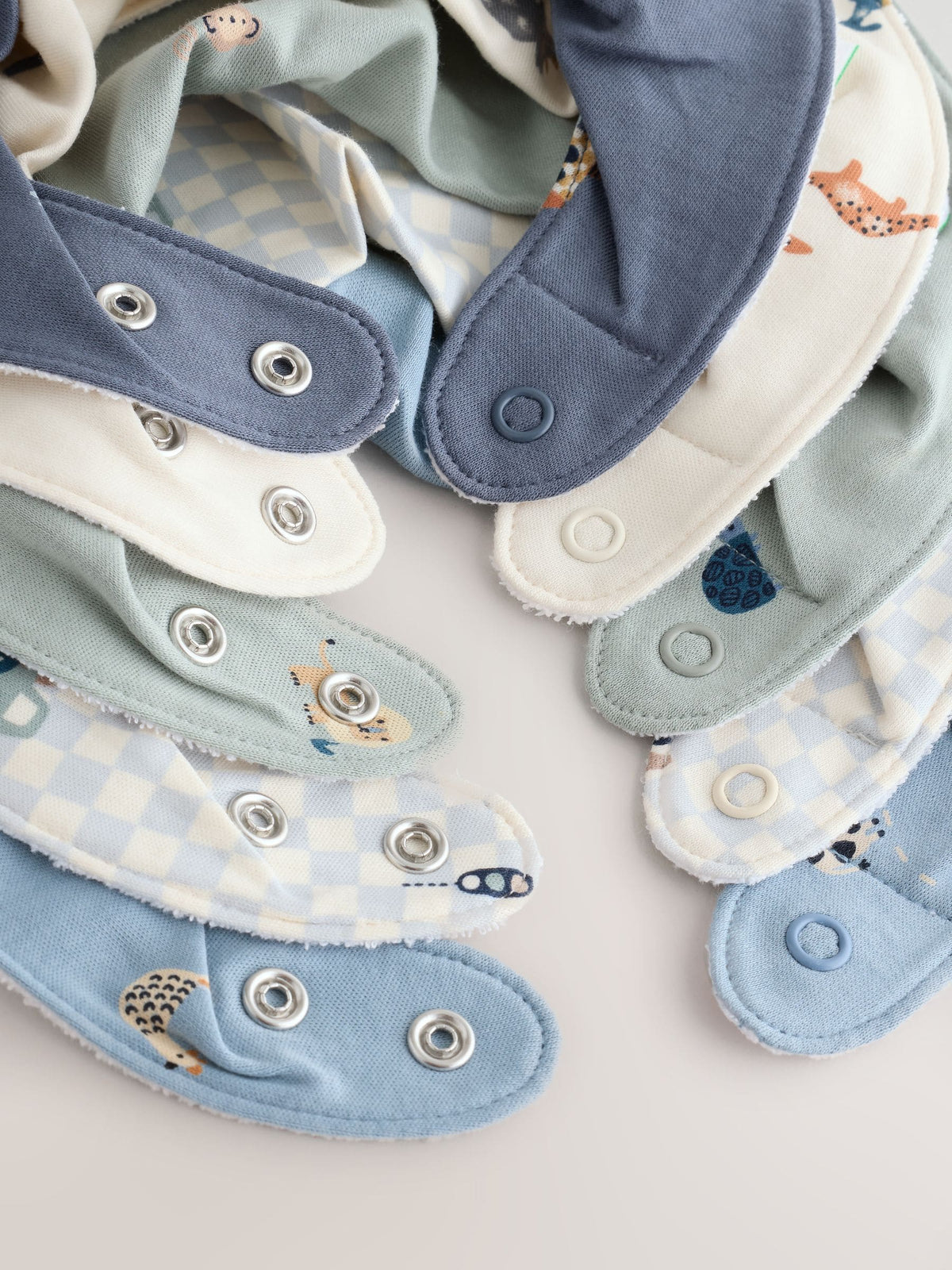 Blue Mini Character Baby Dribble Bibs 5 Pack