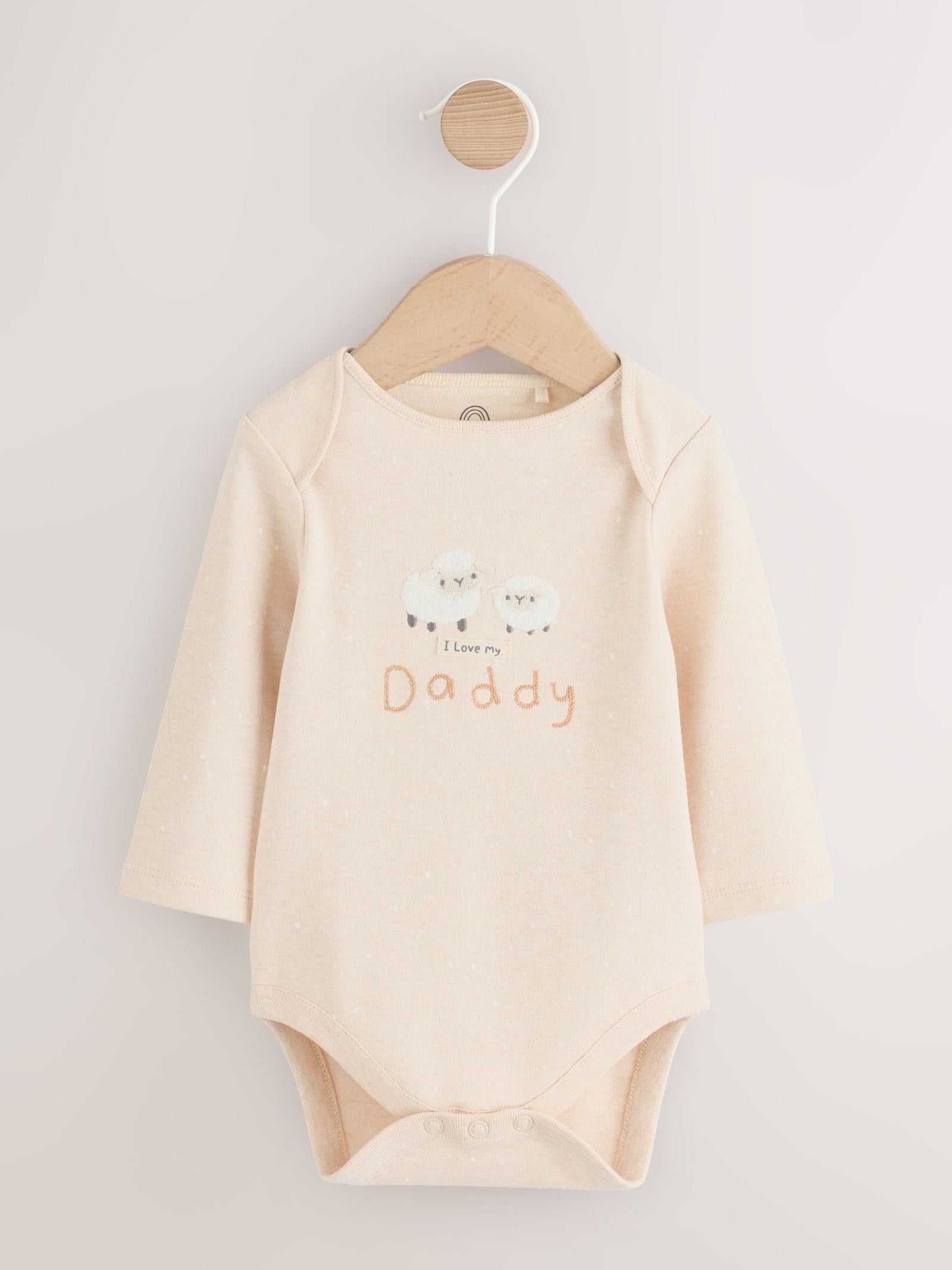Neutral I Love My Daddy Long Sleeve Baby Bodysuit