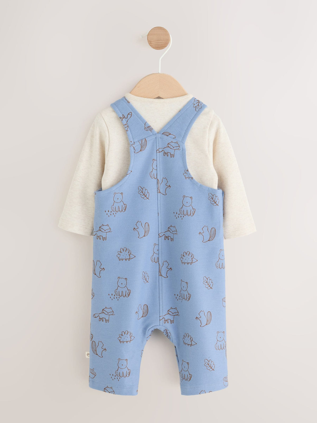 Blue Linear Character Jersey Dungaree and Bodysuit Baby Set (0mths-2yrs)