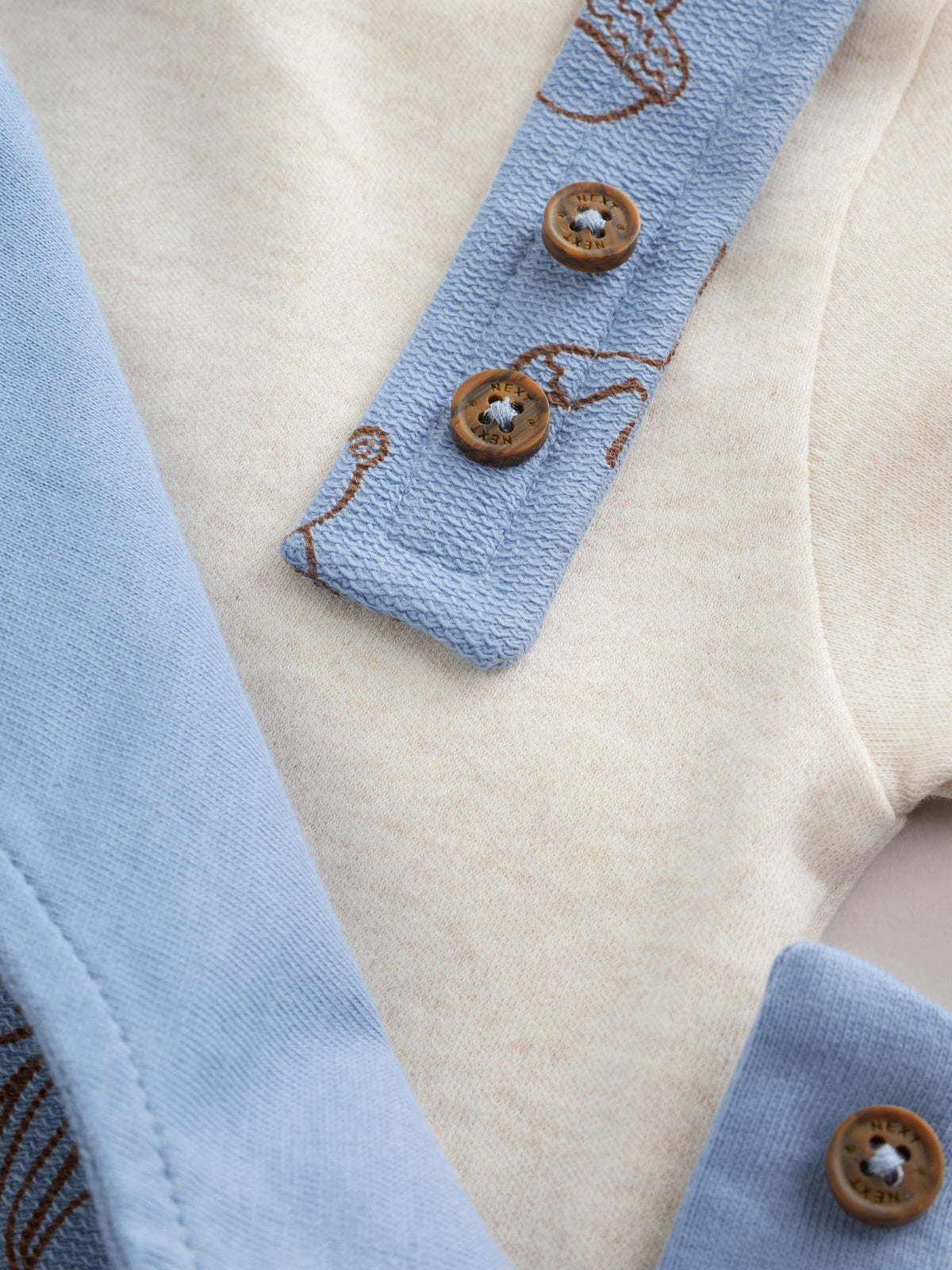 Blue Linear Character Jersey Dungaree and Bodysuit Baby Set (0mths-2yrs)