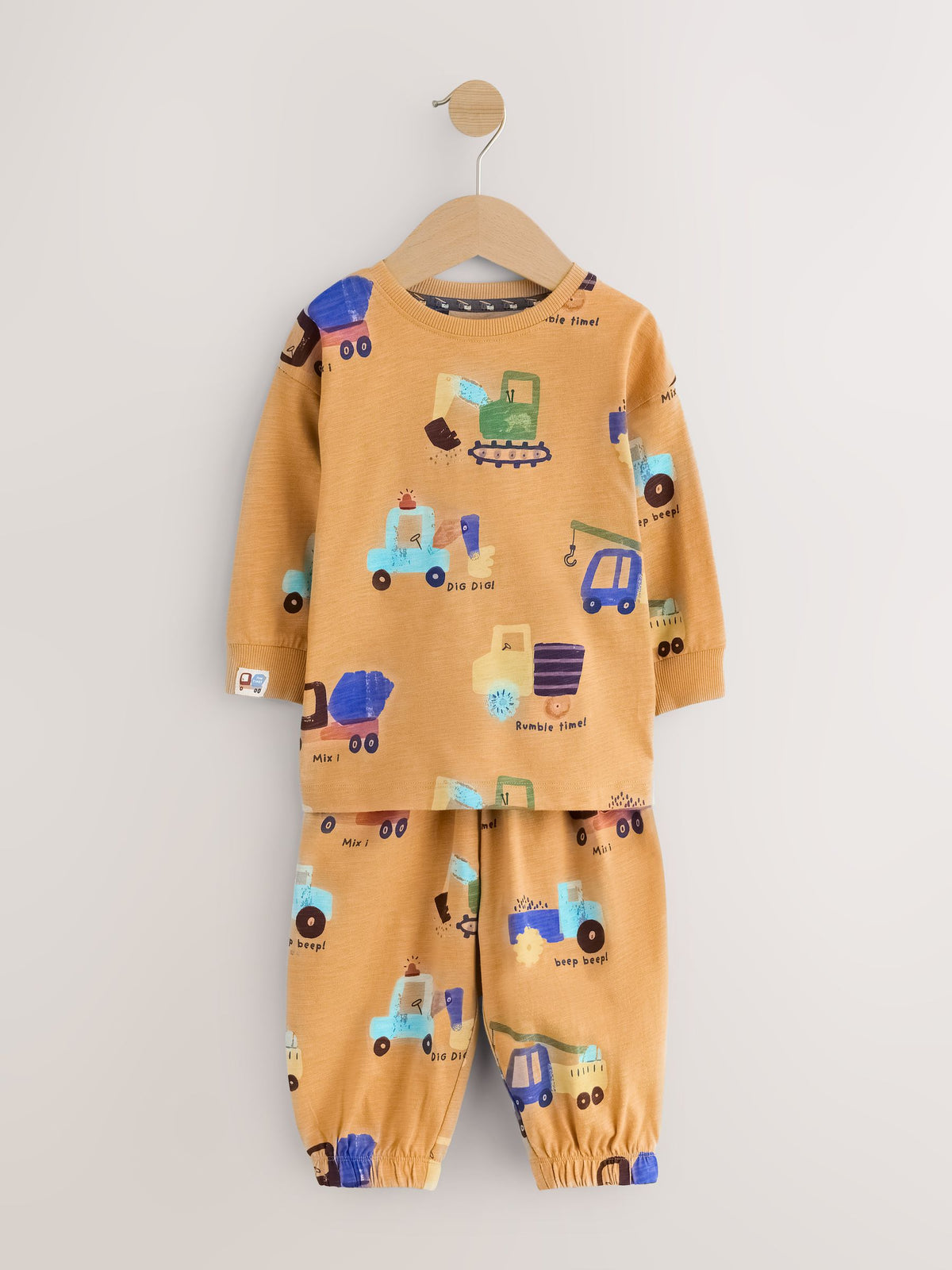 Brown/Yellow/Blue Diggers Oversized Pyjamas 3 Pack (9mths-8yrs)