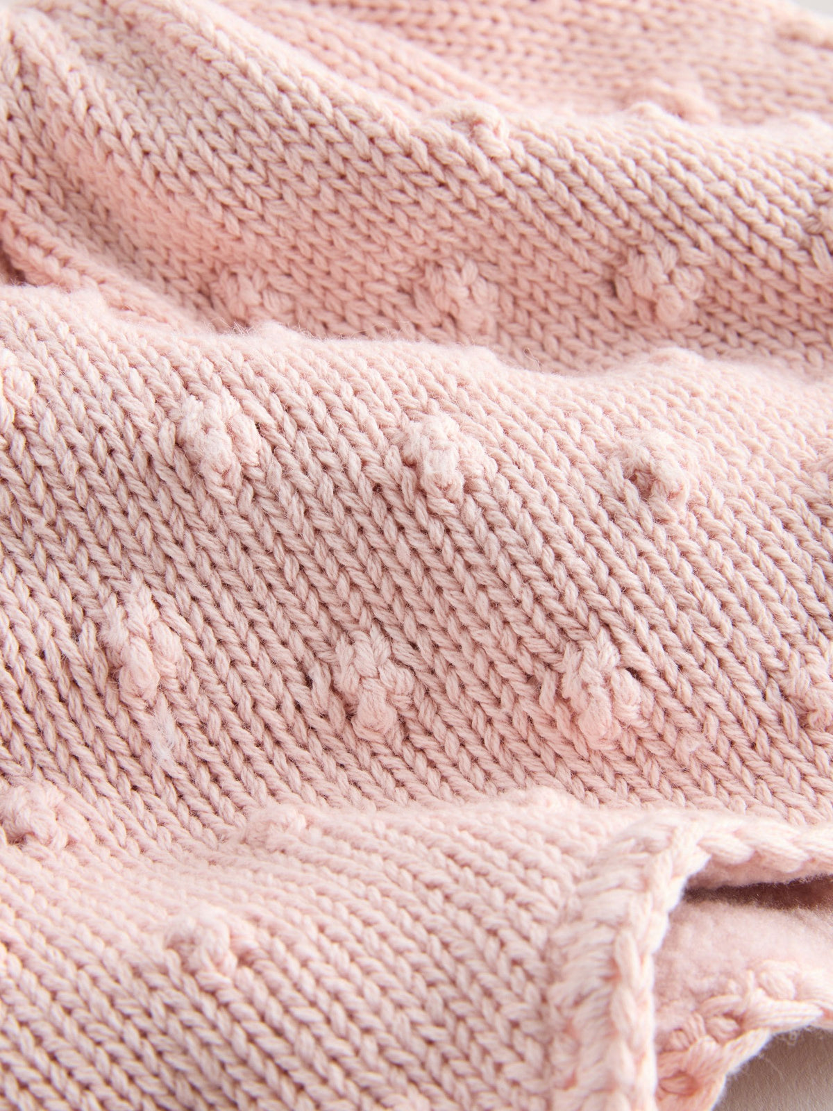 Pink Pointelle Knitted Baby Trapper Hat