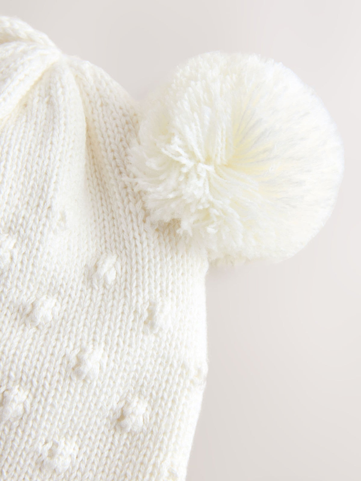 White Knitted Baby Trapper Hat
