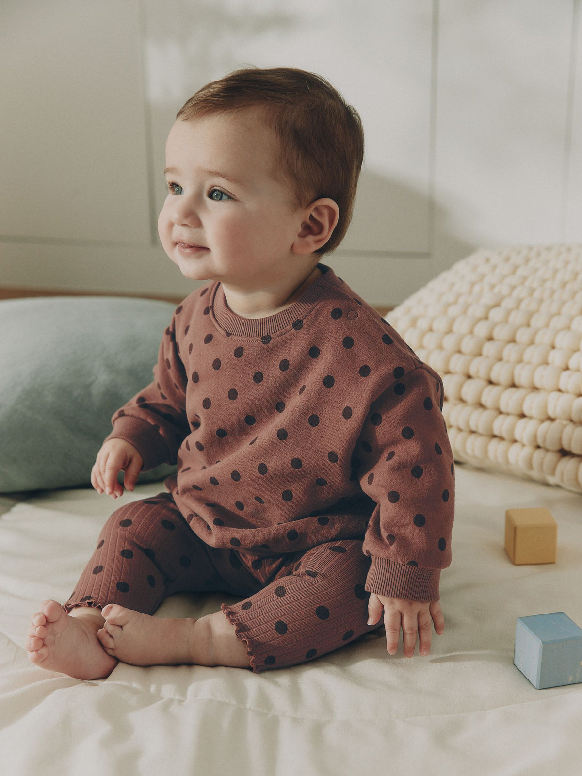 Chocolate Brown Spot Sweat Top and Leggings Set (0mths-2yrs)
