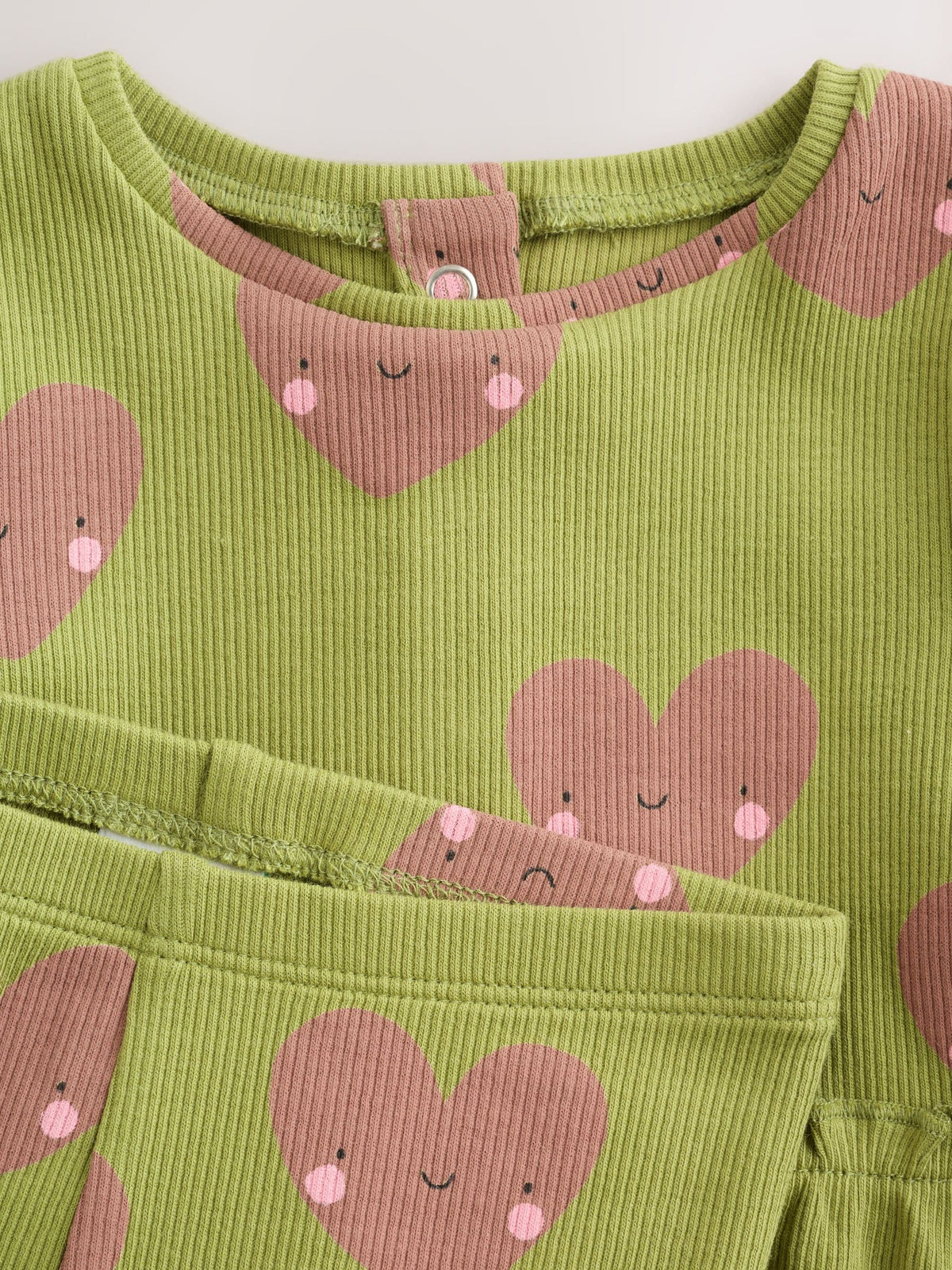 Green Heart Peplum Top and Leggings Baby Set (0mths-2yrs)