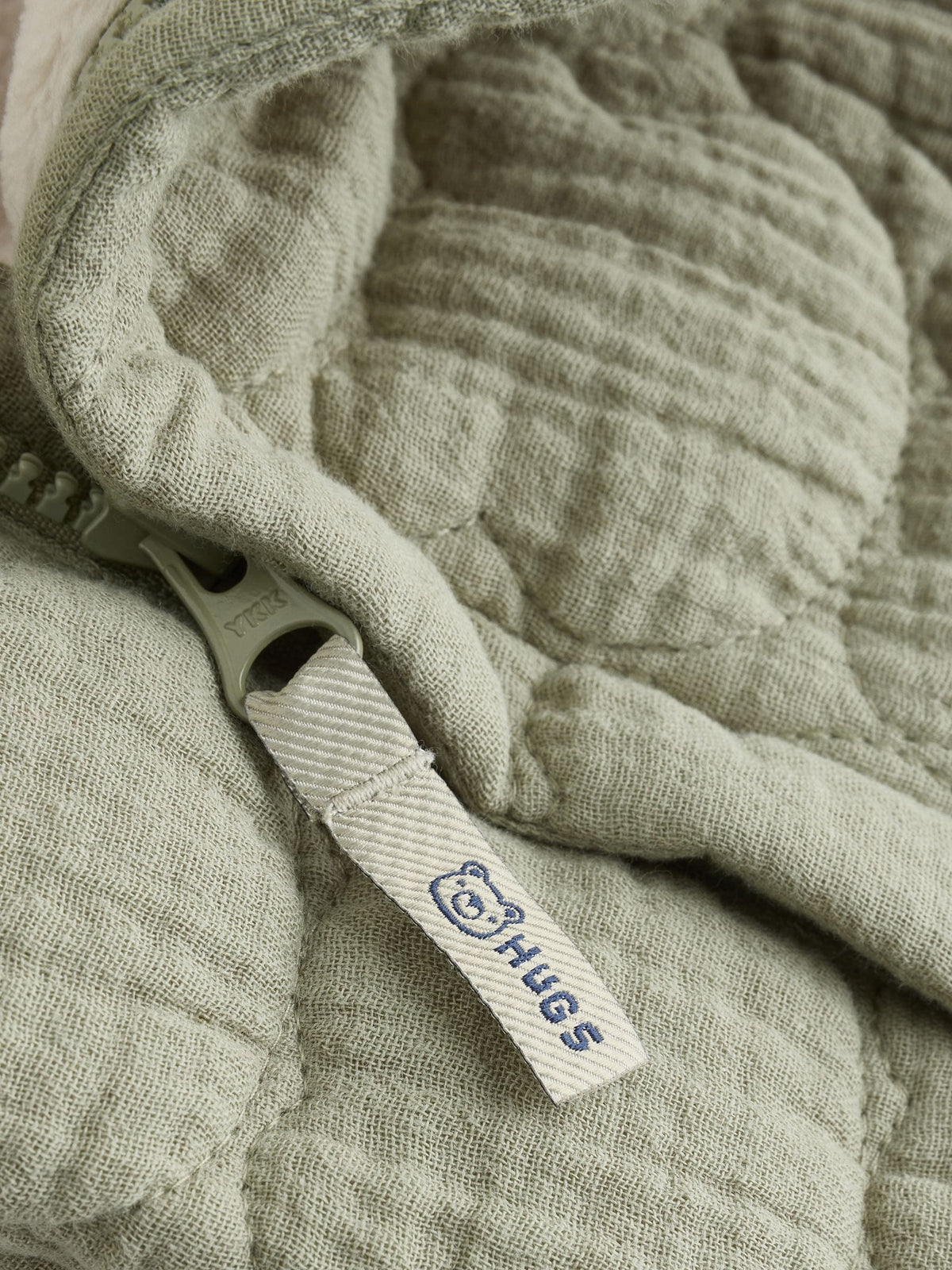 Green Crinkle Bear Face Quilted Baby Pramsuit (0mths-2yrs)