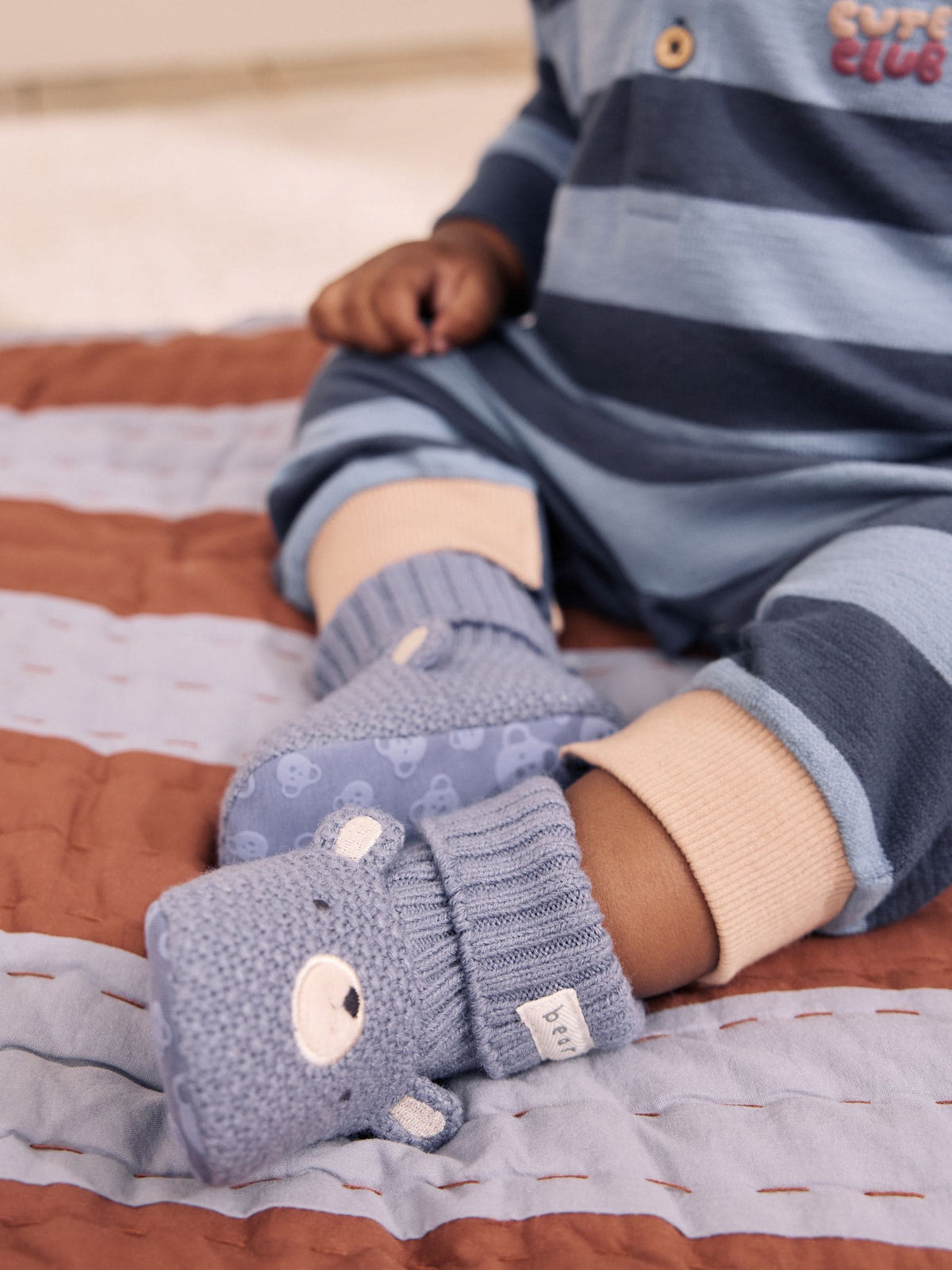 Blue Bear Baby Sock Top Boot Shoes (0-18mths)