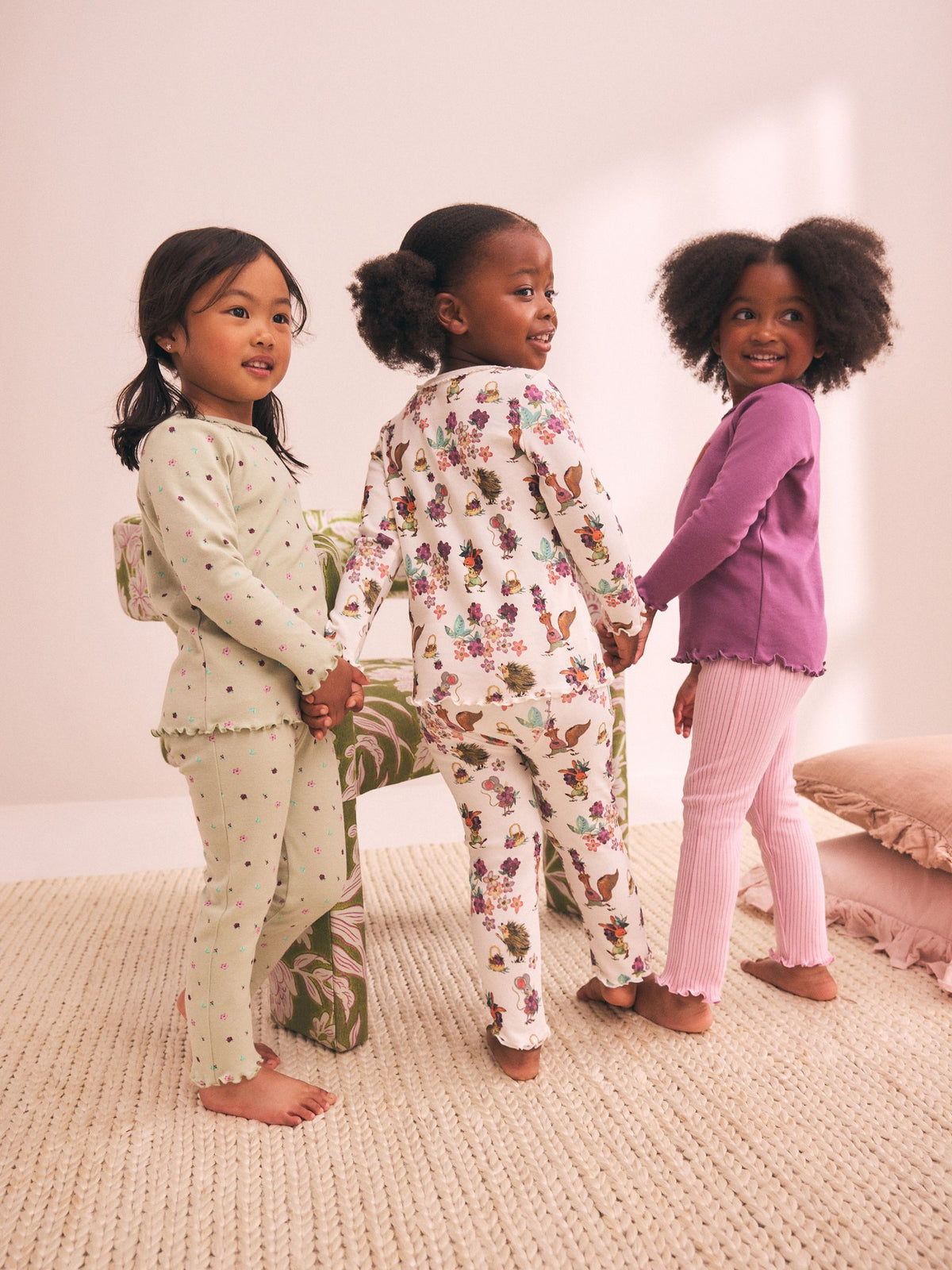 Purple/Green Snuggle Pyjamas 3 Pack (9mths-12yrs)