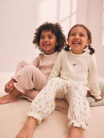 Pink Pointelle Jogger Pyjamas 2 Pack (9mths-12yrs)
