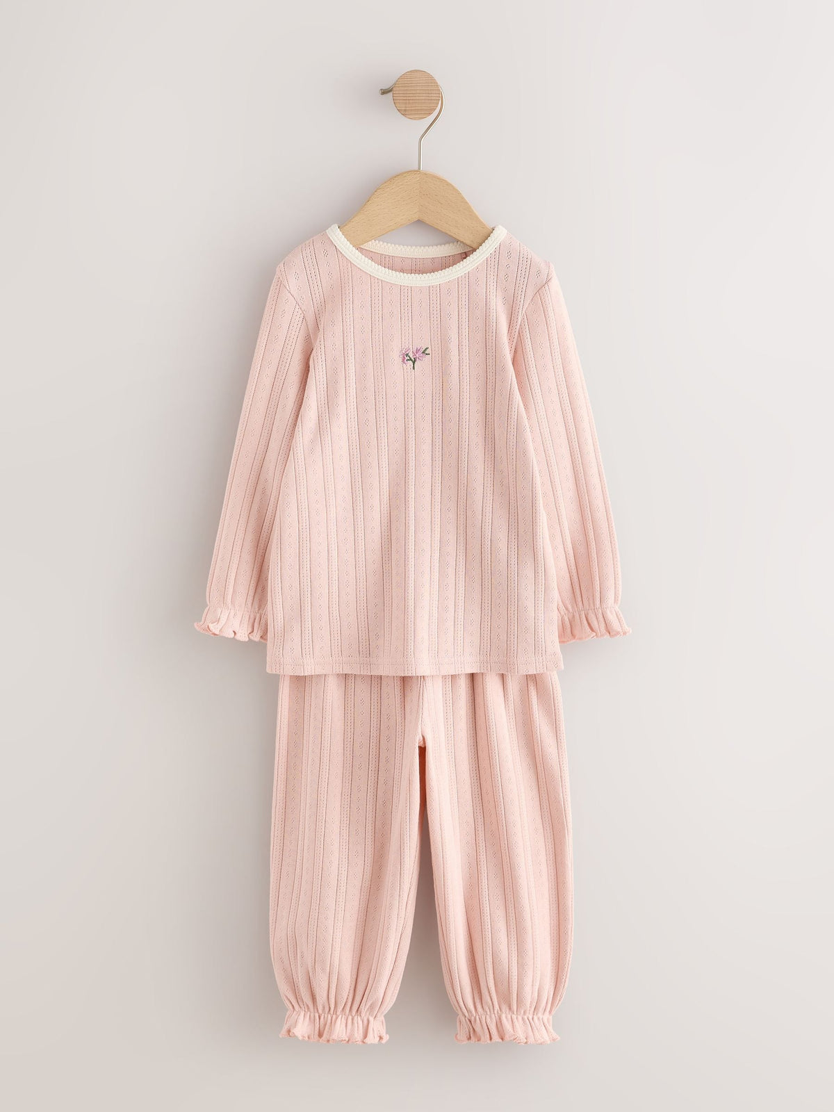 Pink Pointelle Jogger Pyjamas 2 Pack (9mths-12yrs)