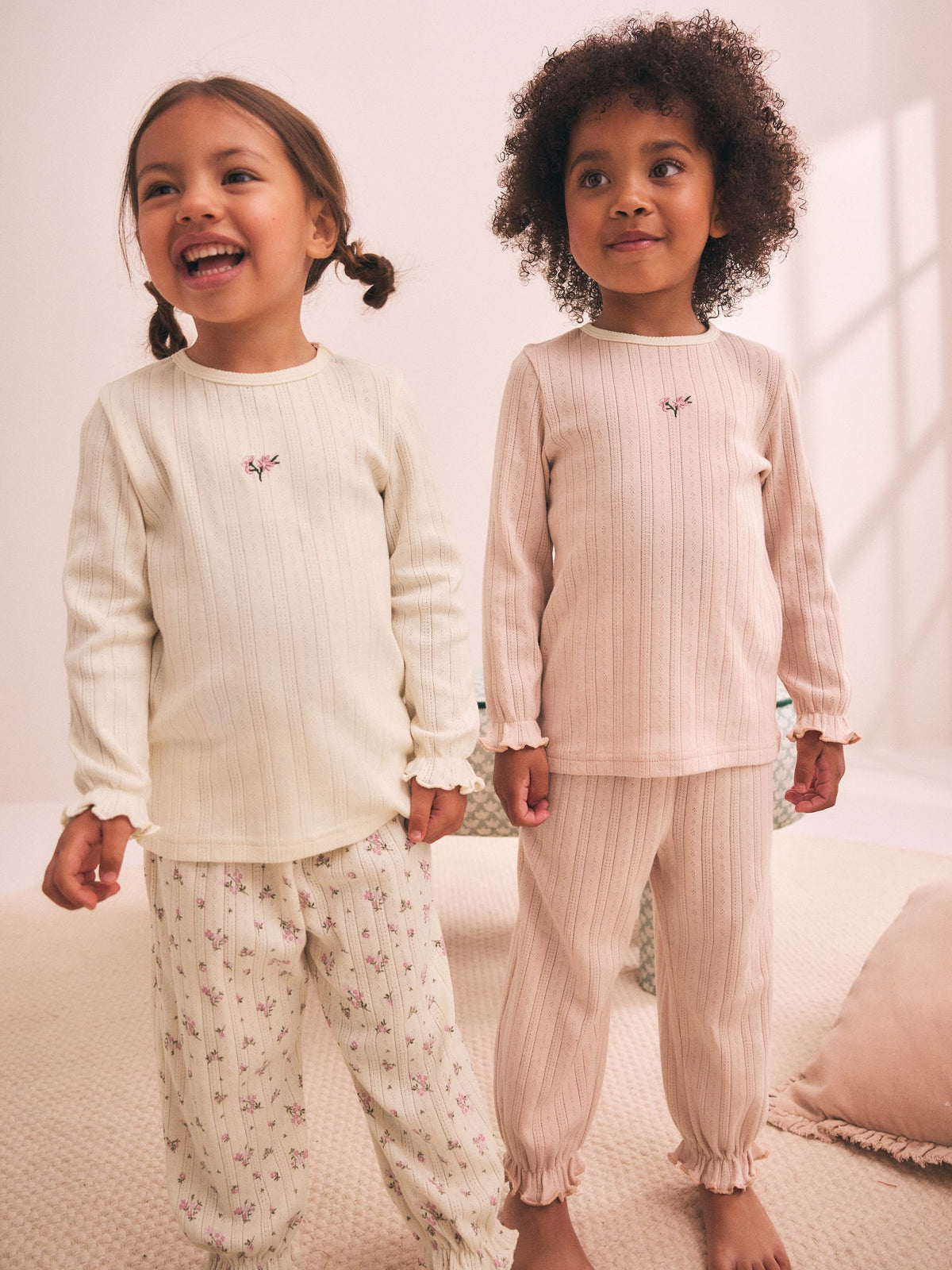 Pink Pointelle Jogger Pyjamas 2 Pack (9mths-12yrs)