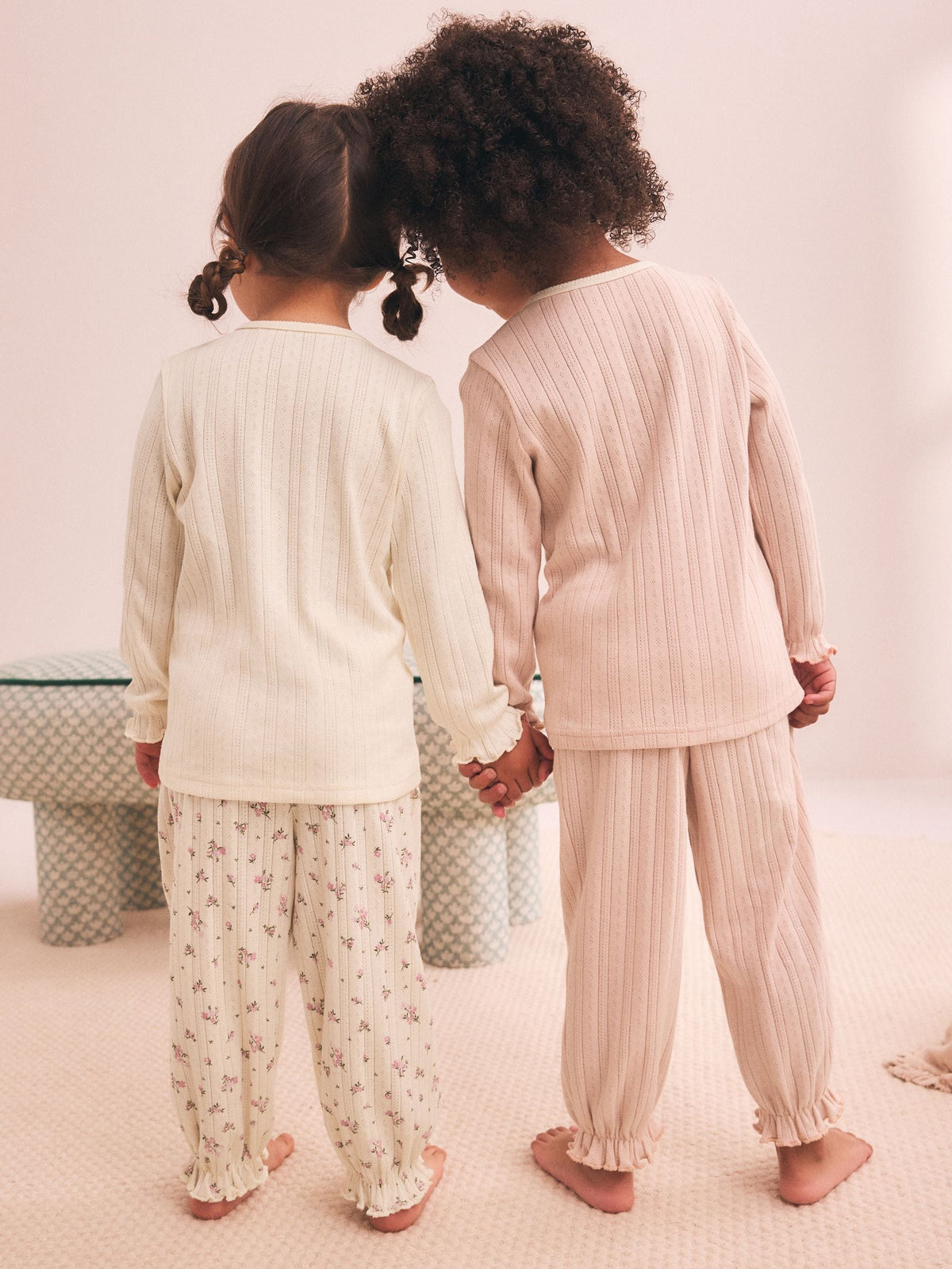Pink Pointelle Jogger Pyjamas 2 Pack (9mths-12yrs)