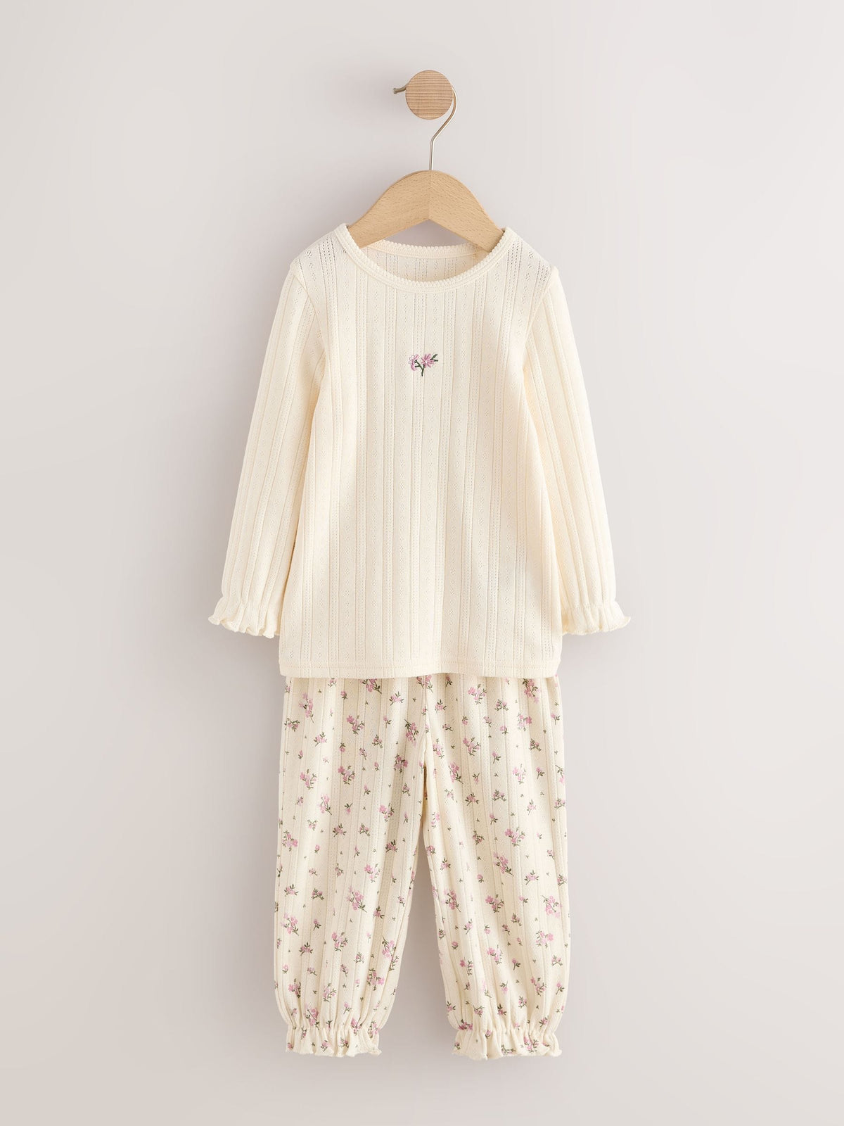 Pink Pointelle Jogger Pyjamas 2 Pack (9mths-12yrs)