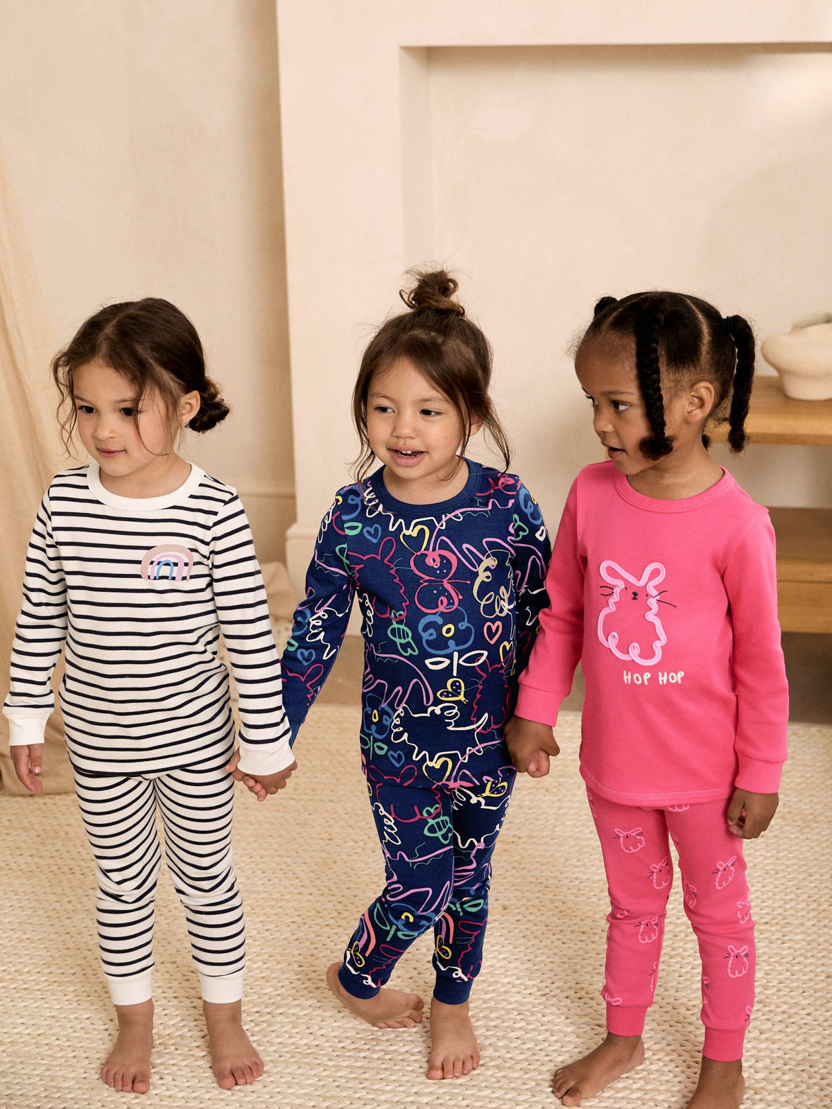 Pink/Blue Snuggle Pyjamas 3 Pack (9mths-12yrs)