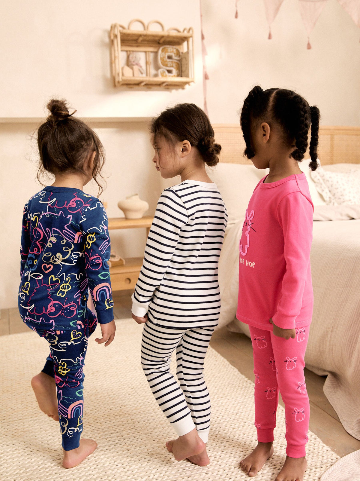 Pink/Blue Snuggle Pyjamas 3 Pack (9mths-12yrs)