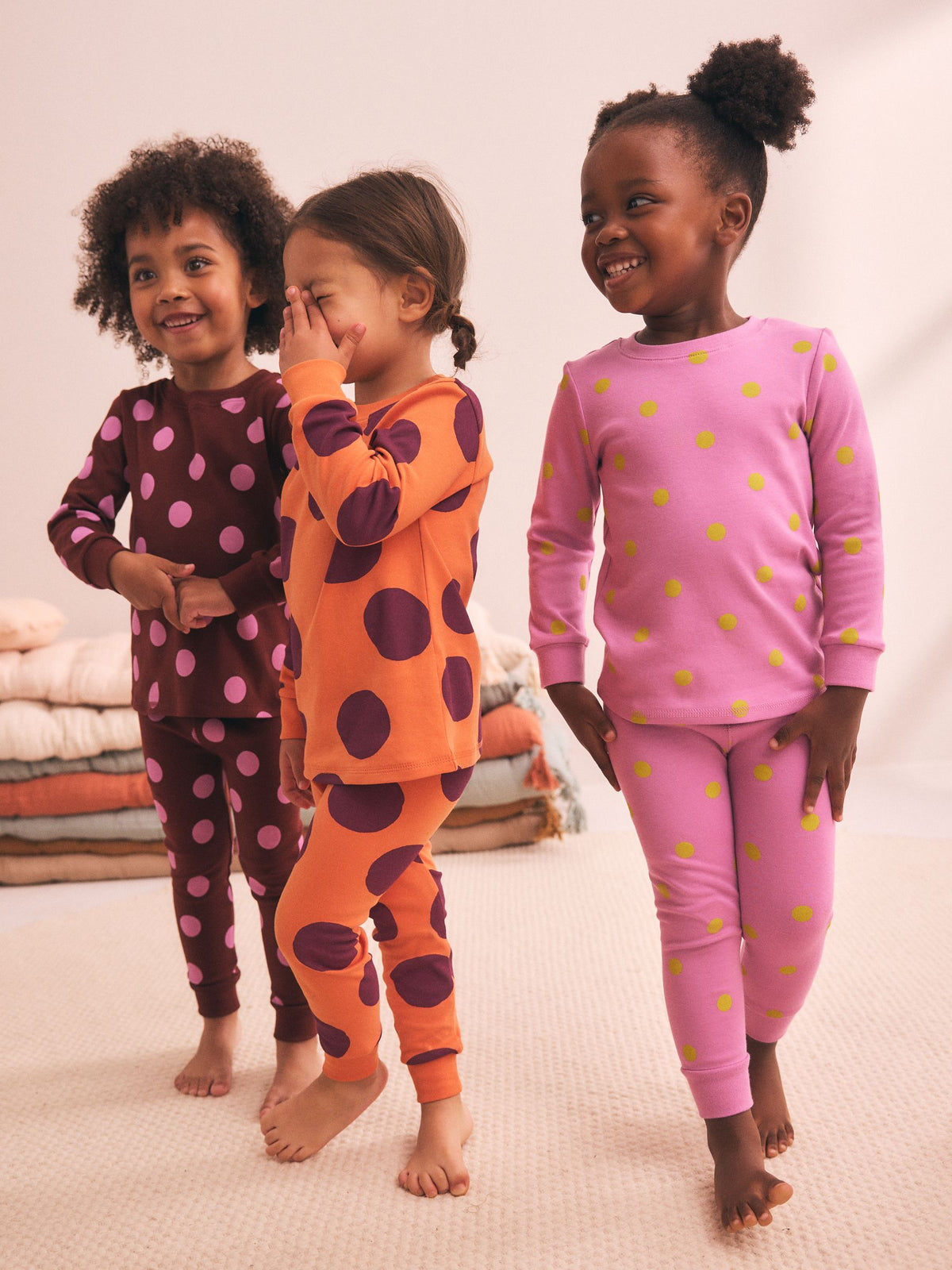 Purple and Orange Spot Snuggle Pyjamas 3 Pack (9mths-12yrs)