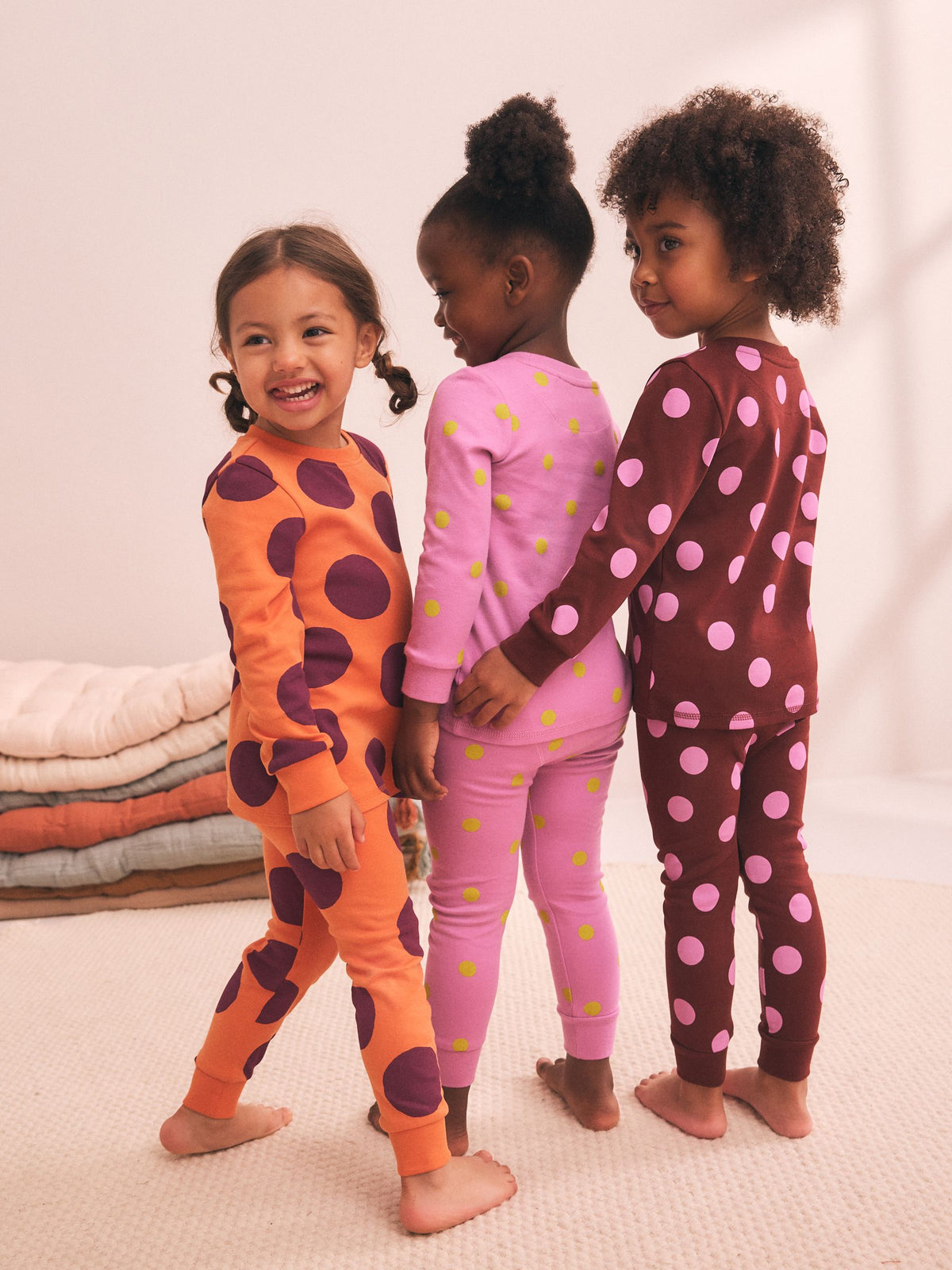 Purple and Orange Spot Snuggle Pyjamas 3 Pack (9mths-12yrs)