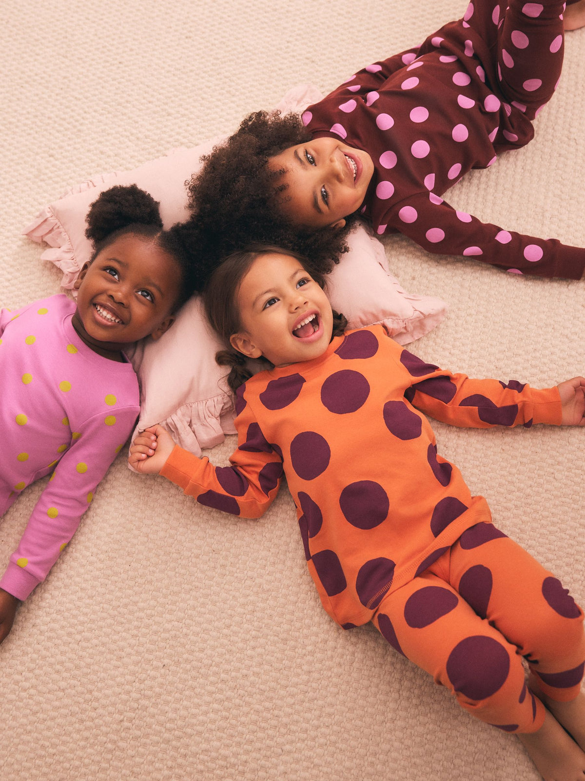 Purple and Orange Spot Snuggle Pyjamas 3 Pack (9mths-12yrs)