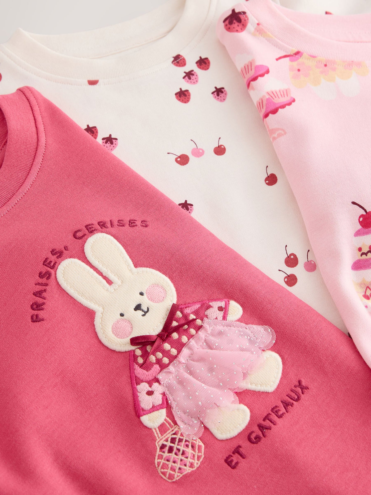 Pink Snuggle Pyjamas 3 Pack (9mths-12yrs)