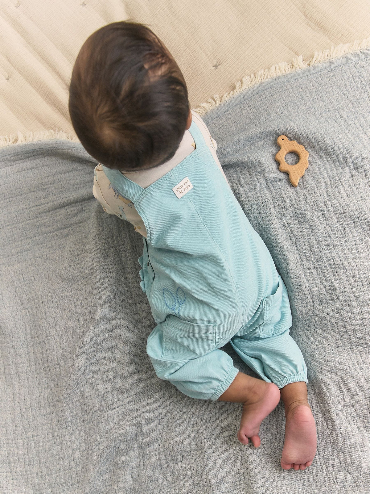 Blue Dino Cord Dungarees and Bodysuit Baby Set (0mths-3yrs)