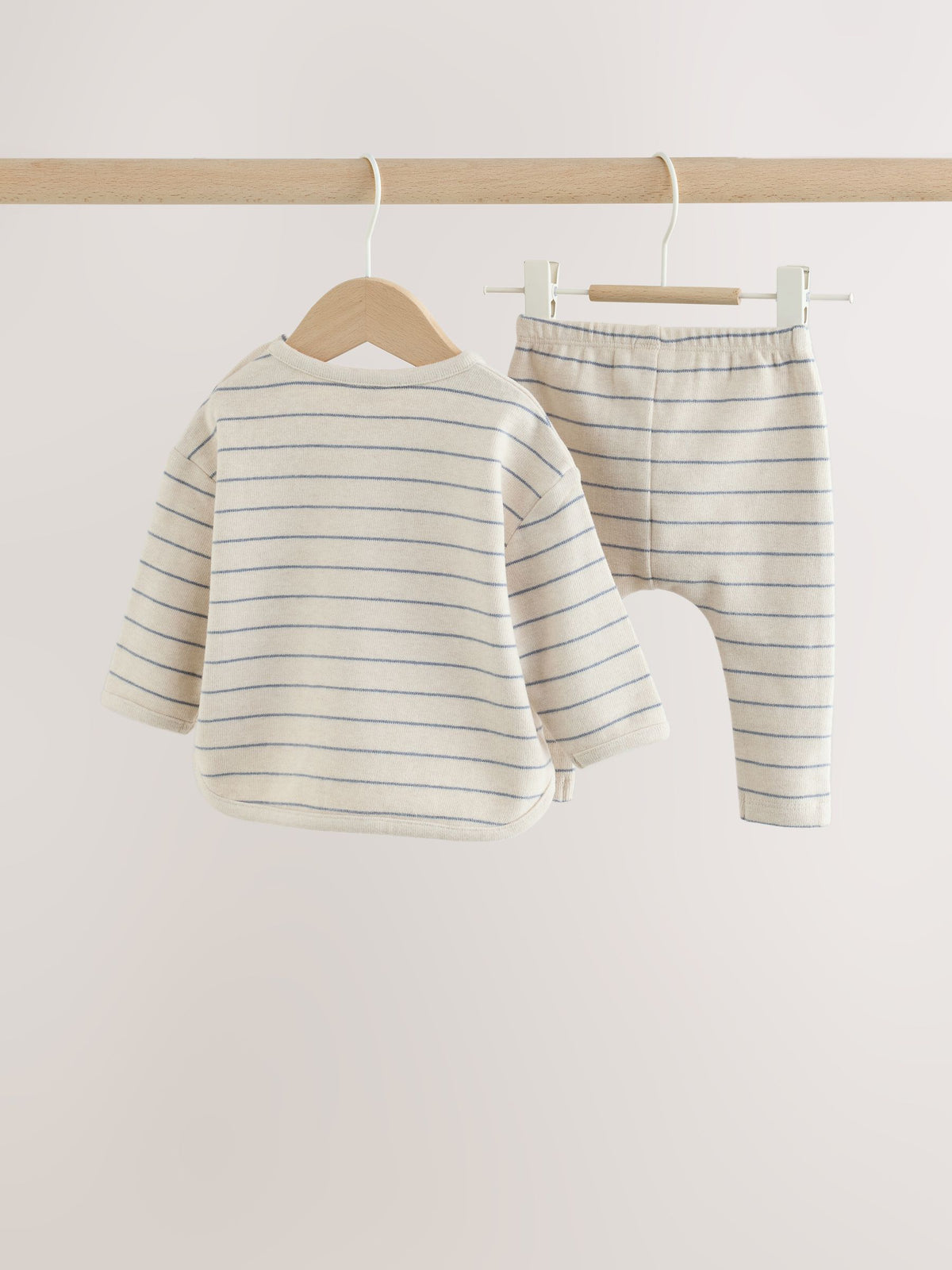 Blue/Cream Stripe Top and Leggings Baby Set (0mths-2yrs)